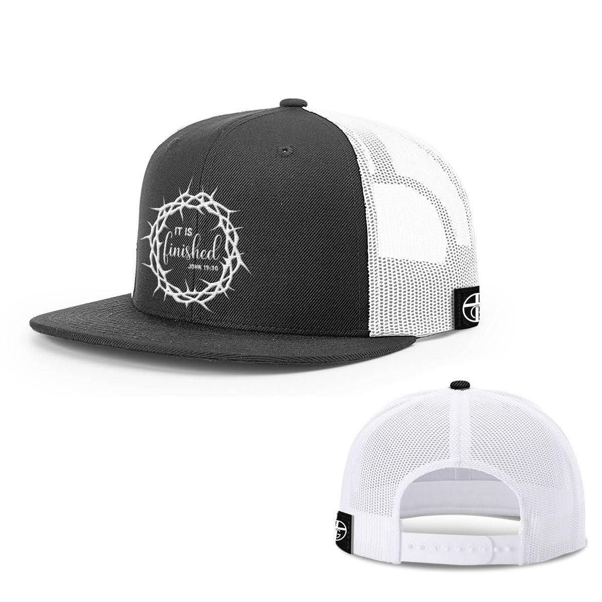 Our True God Hat Snapback Flatbill / Black and White / One Size It Is Finished Hats