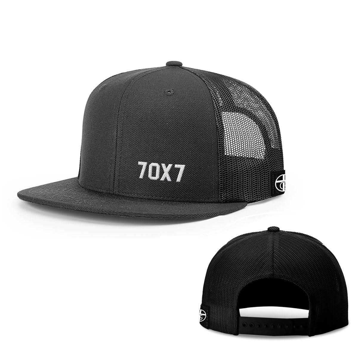 Our True God Hat Snapback Flatbill / Full Black / One Size Seventy Times Seven Lower Left Hats