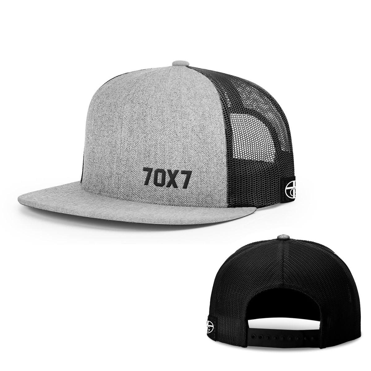 Our True God Hat Snapback Flatbill / Heather and Black / One Size Seventy Times Seven Lower Left Hats