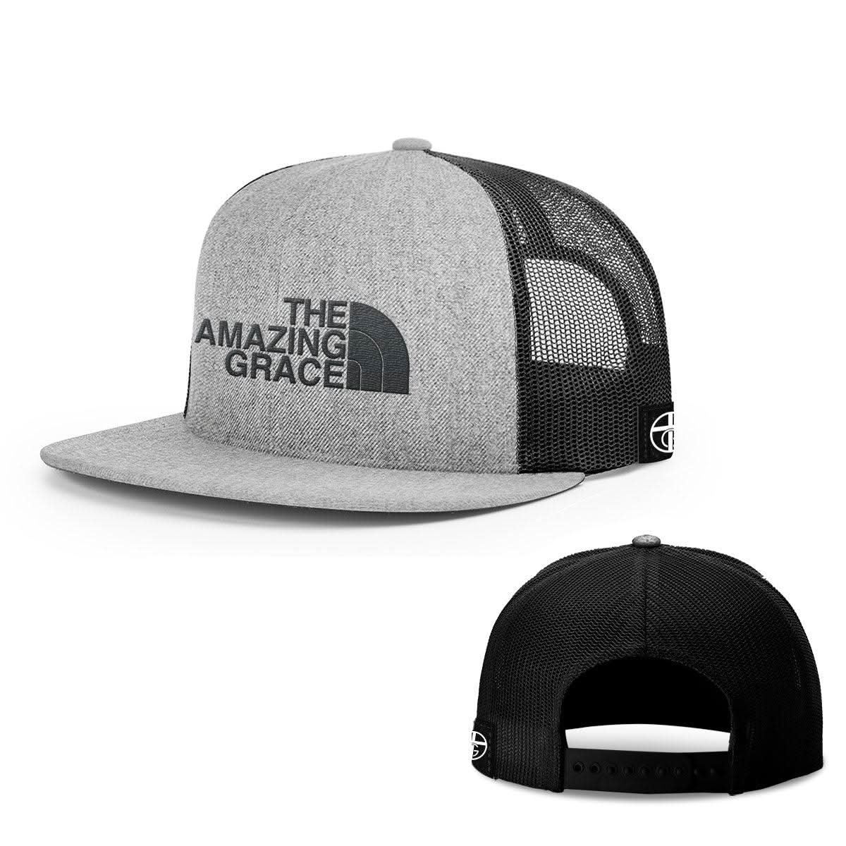Our True God Hat Snapback Flatbill / Heather and Black / One Size The Amazing Grace Hats