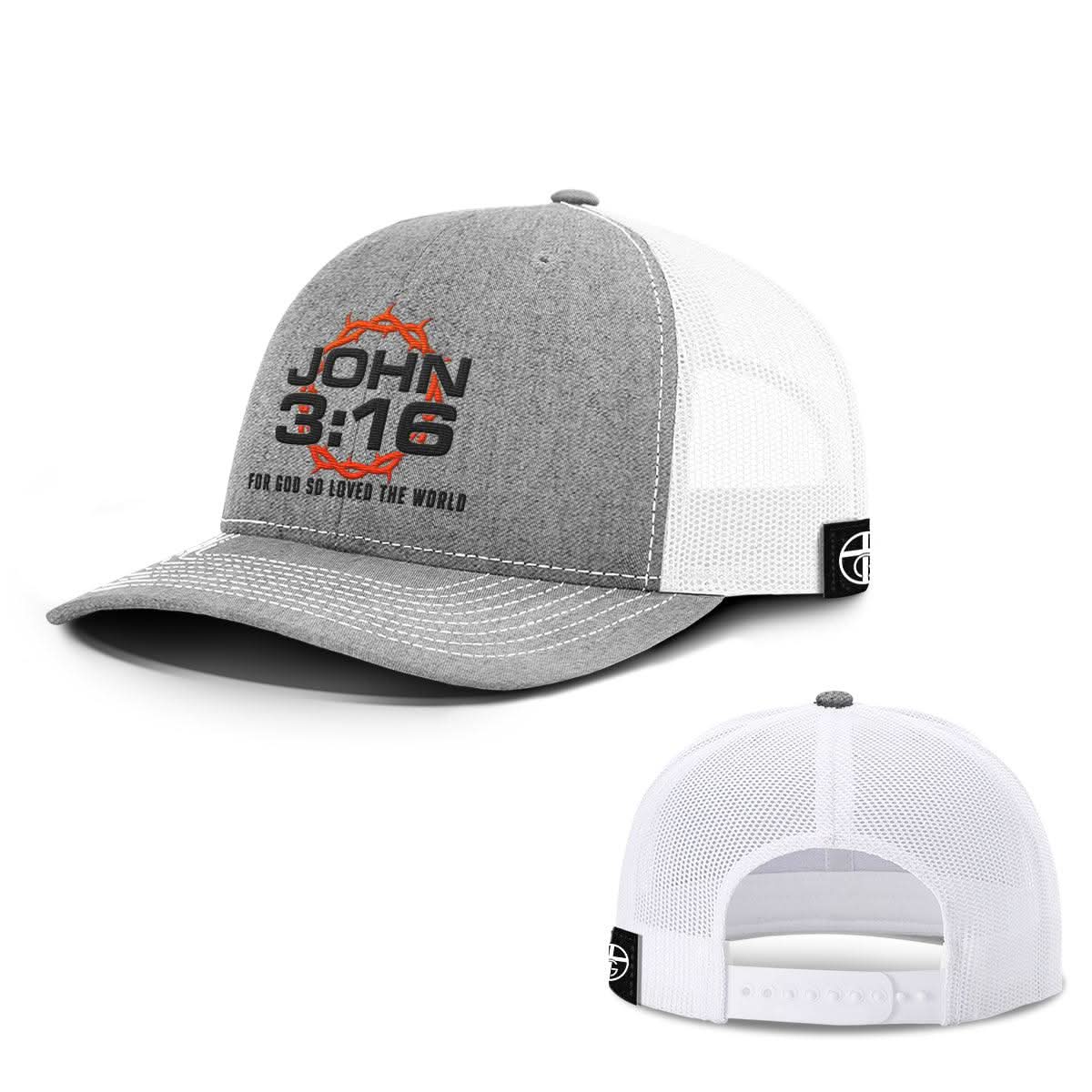 Our True God Hat Snapback / Heather and White / One Size For God So Loved The World Hats