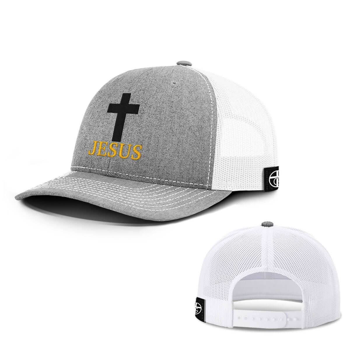 Our True God Hat Snapback / Heather and White / One Size Jesus Cross Hats
