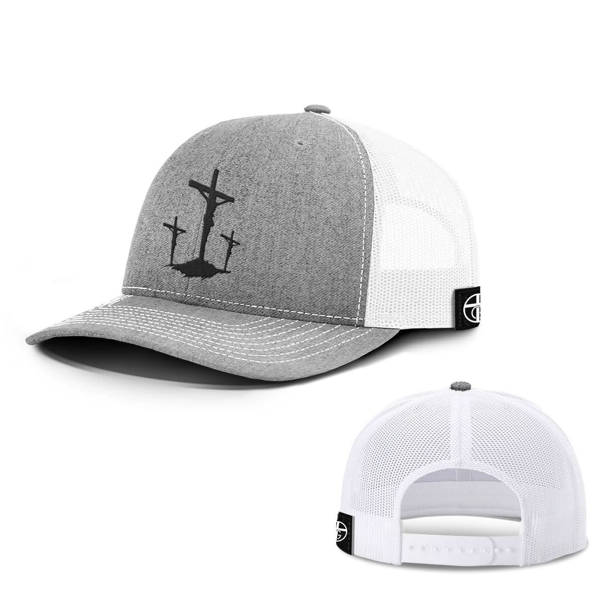 Our True God Hat Snapback / Heather and White / One Size Three Crosses Hats