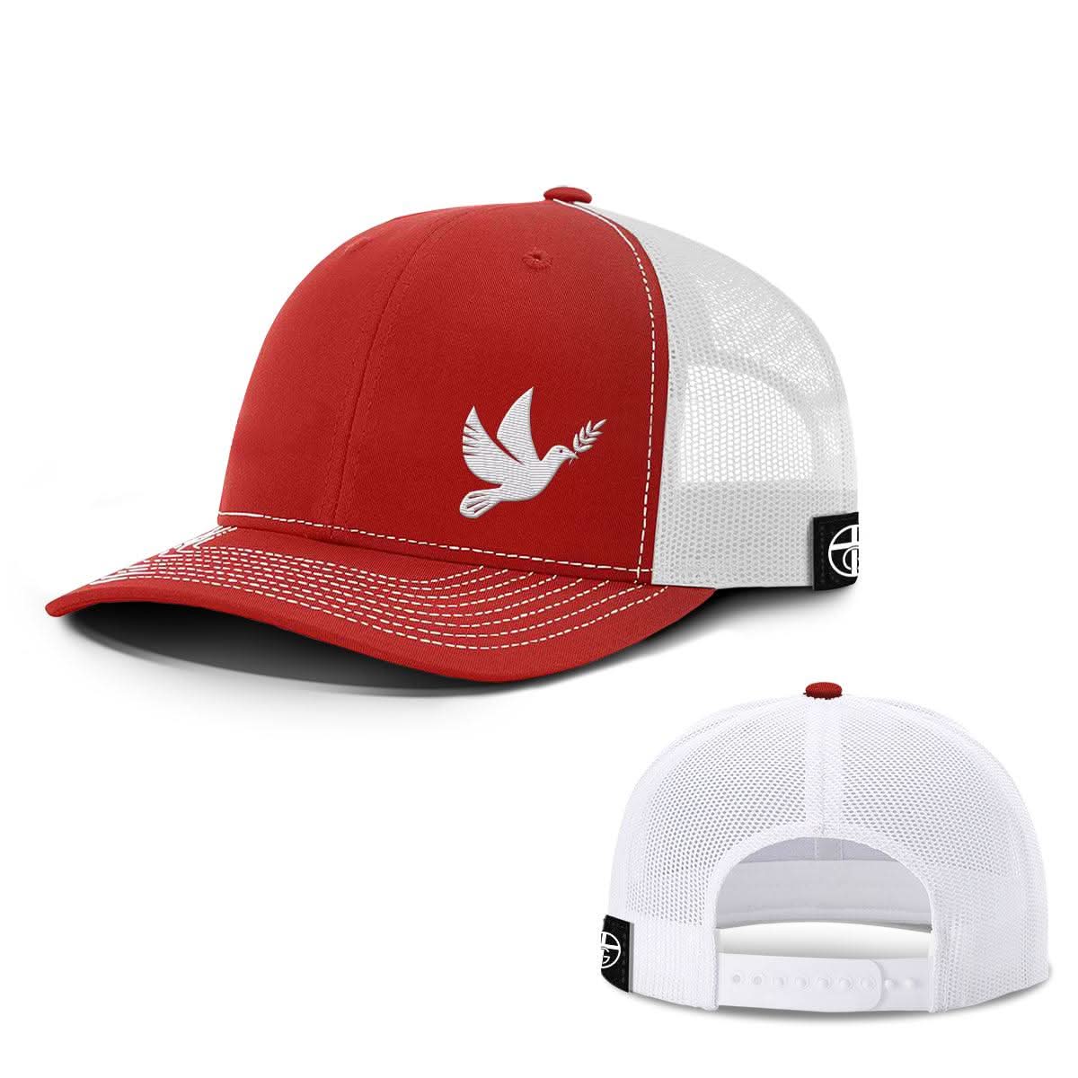 Our True God Hat Snapback / Red And White / One Size Dove Lower Left Hats