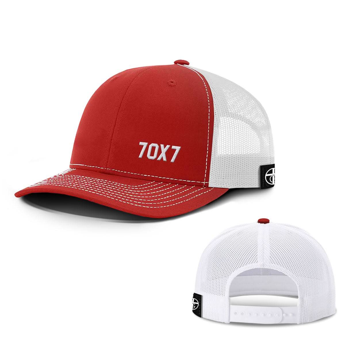 Our True God Hat Snapback / Red And White / One Size Seventy Times Seven Lower Left Hats