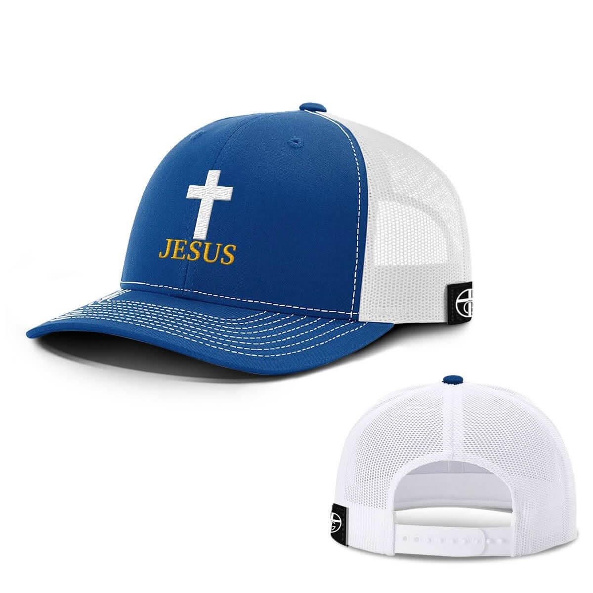 Our True God Hat Snapback / Royal Blue and White / One Size Jesus Cross Hats