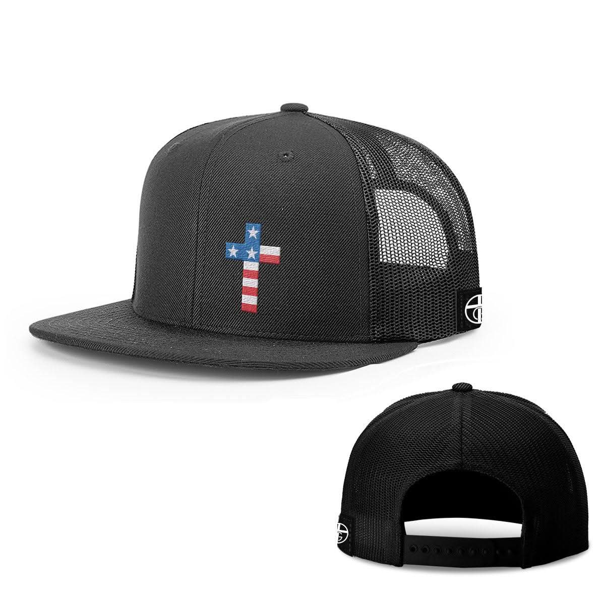 USA Flag Cross Hats - Our True God