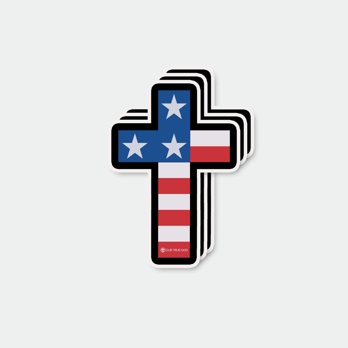 USA Cross Flag Decals - Our True God