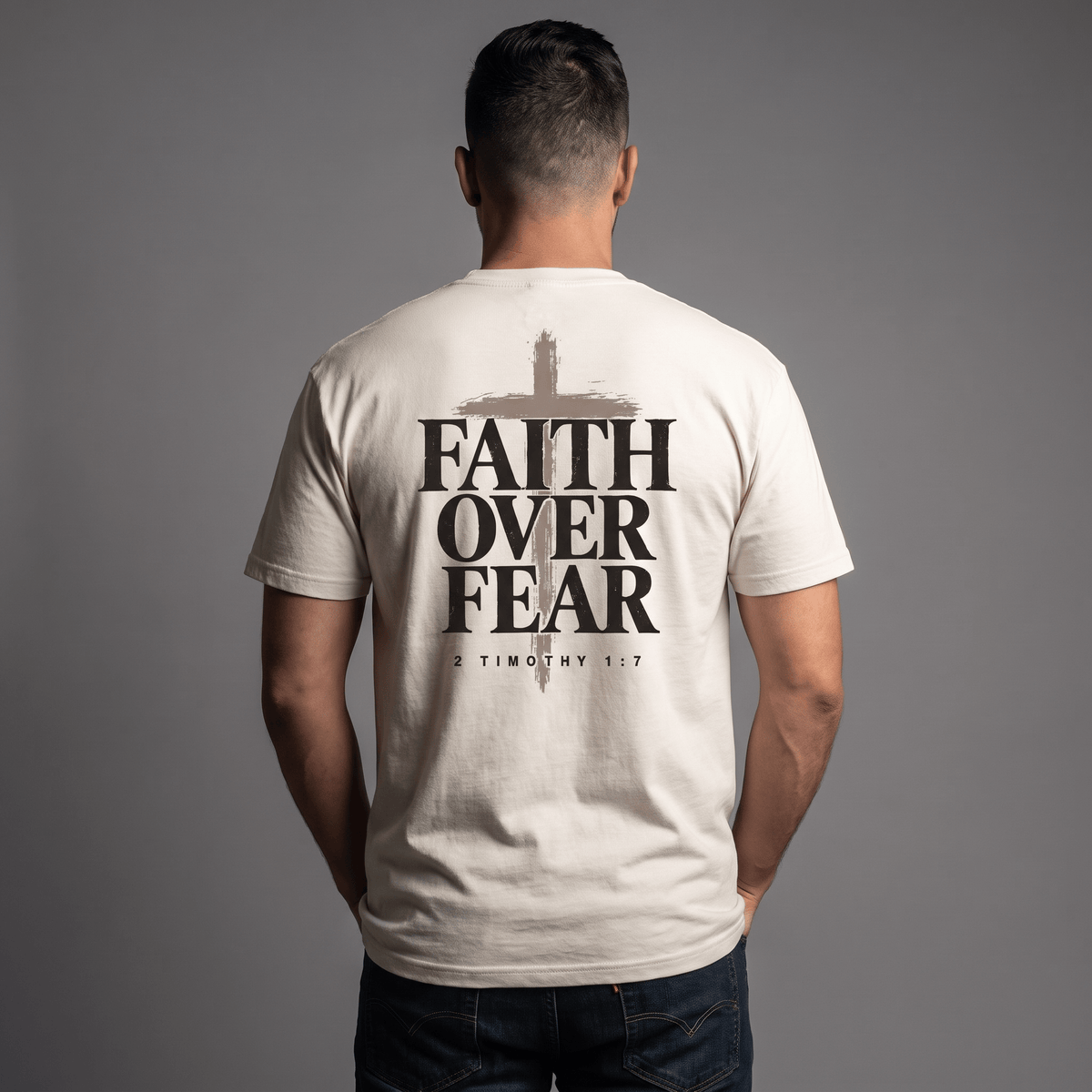 Faith Over Fear Heavyweight Tee — Back hero