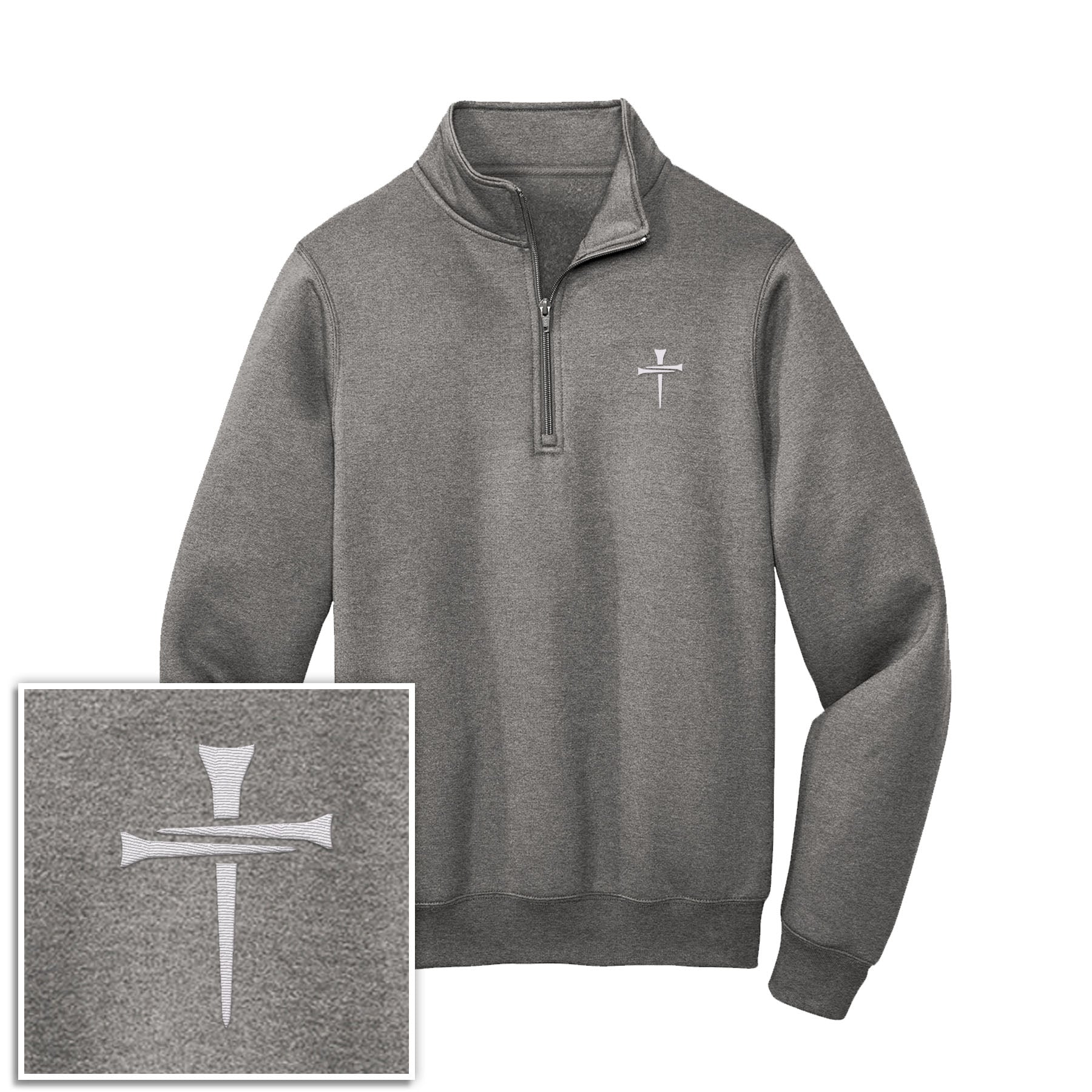 3 Tee Cross 1/4 - Zip Pullover Sweatshirt - Our True God