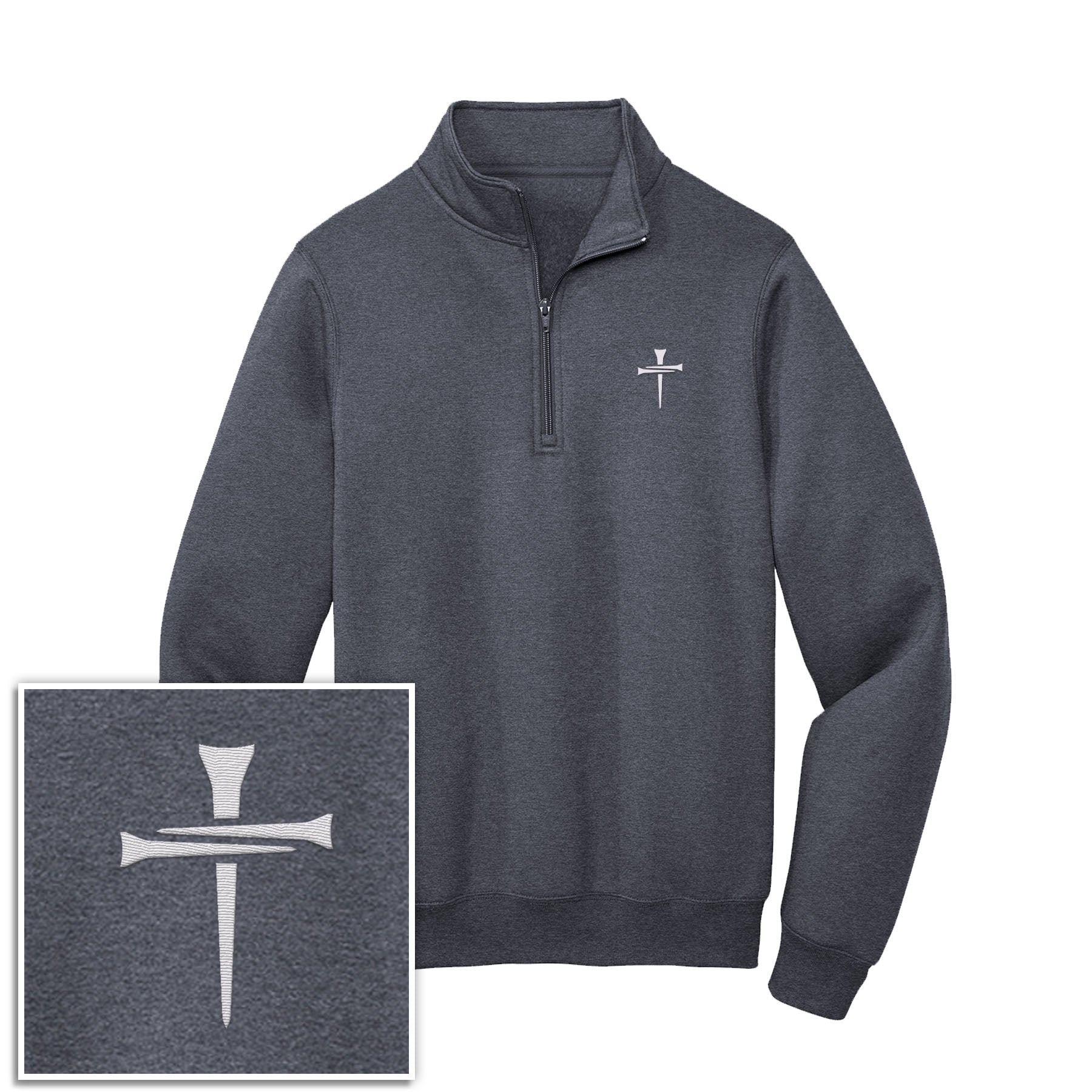 3 Tee Cross 1/4 - Zip Pullover Sweatshirt - Our True God