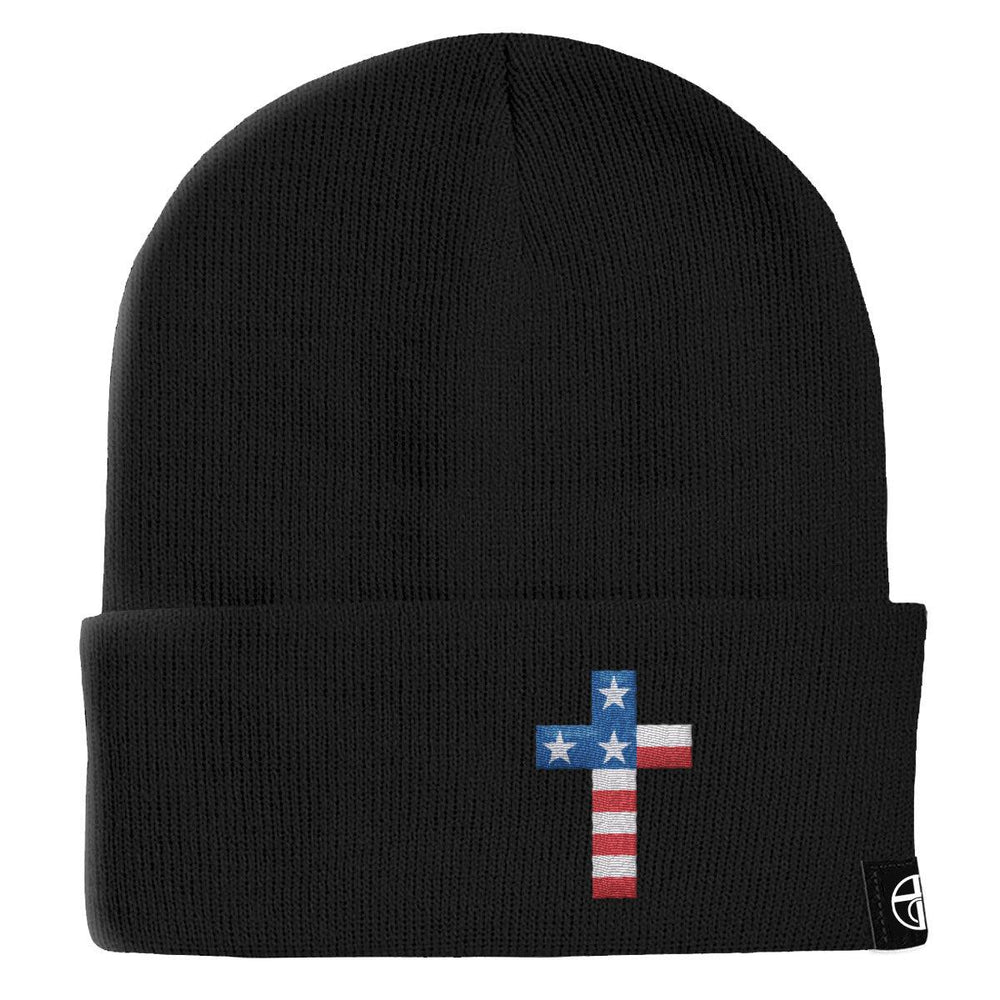 USA Flag Cross Beanies - Our True God