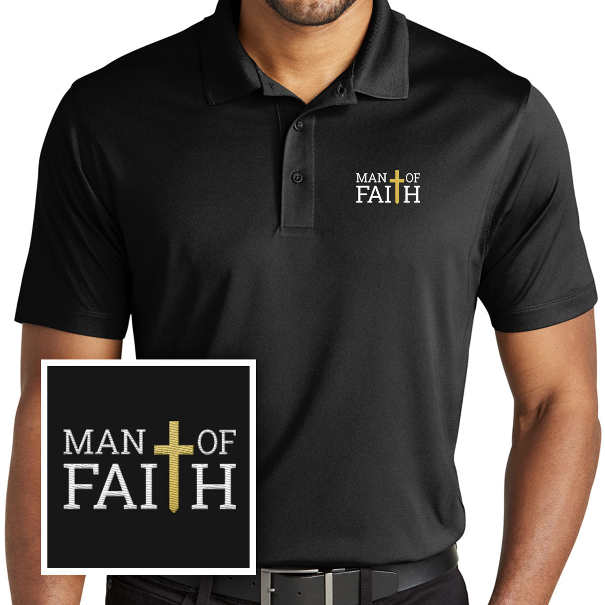 Man Of Faith Performance Polo Shirt