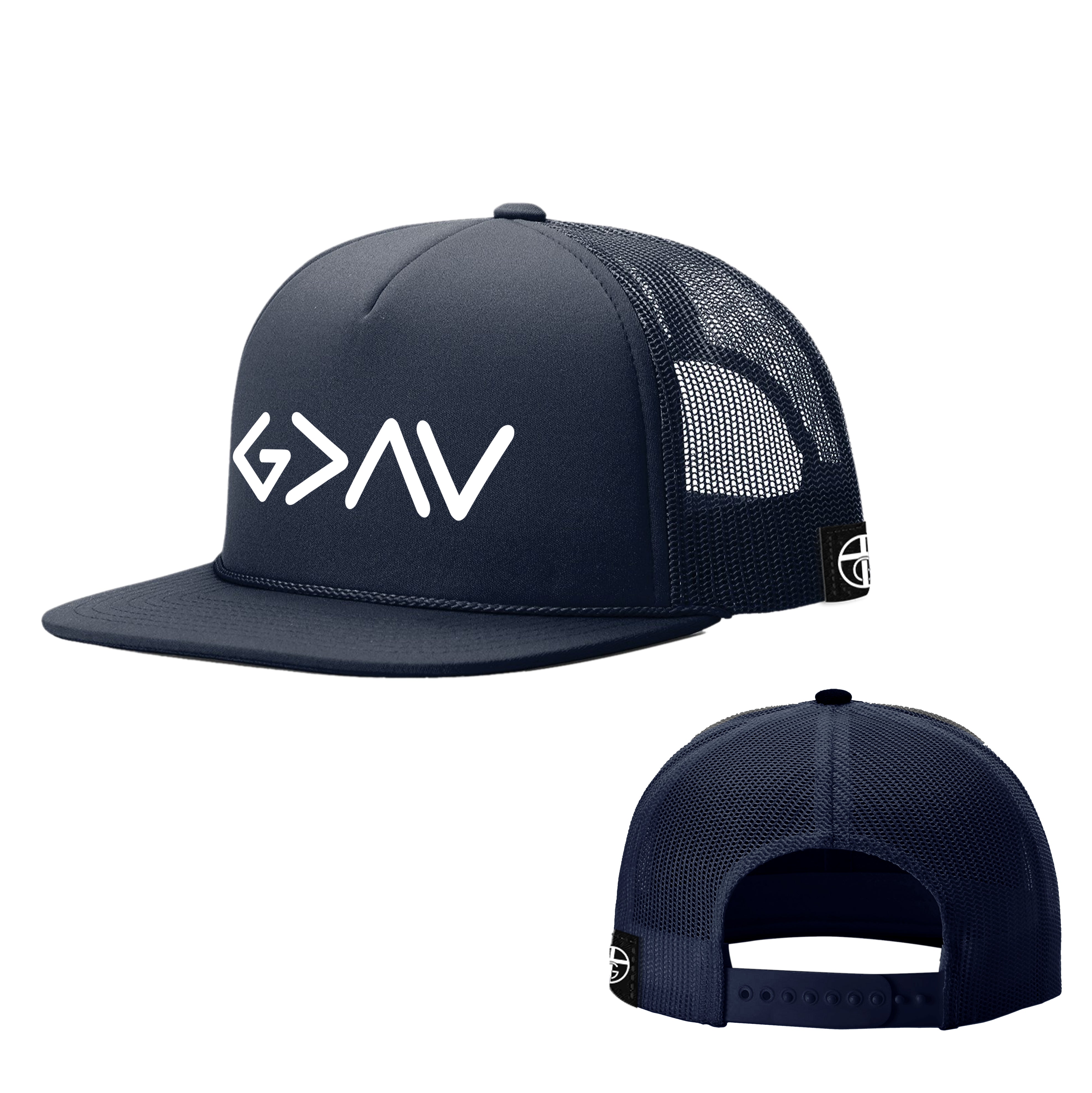 G>ΛV - God is Greater Than the Highs and Lows Foam Trucker Hats