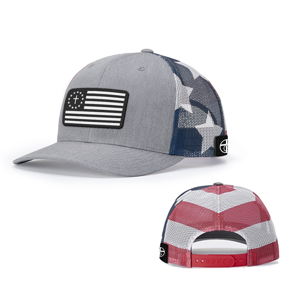 One Nation Under God White Patch Patriotic Hats