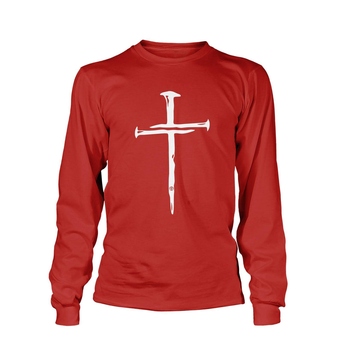Nail Cross Maroon Long Sleeves T-Shirt - Our True God