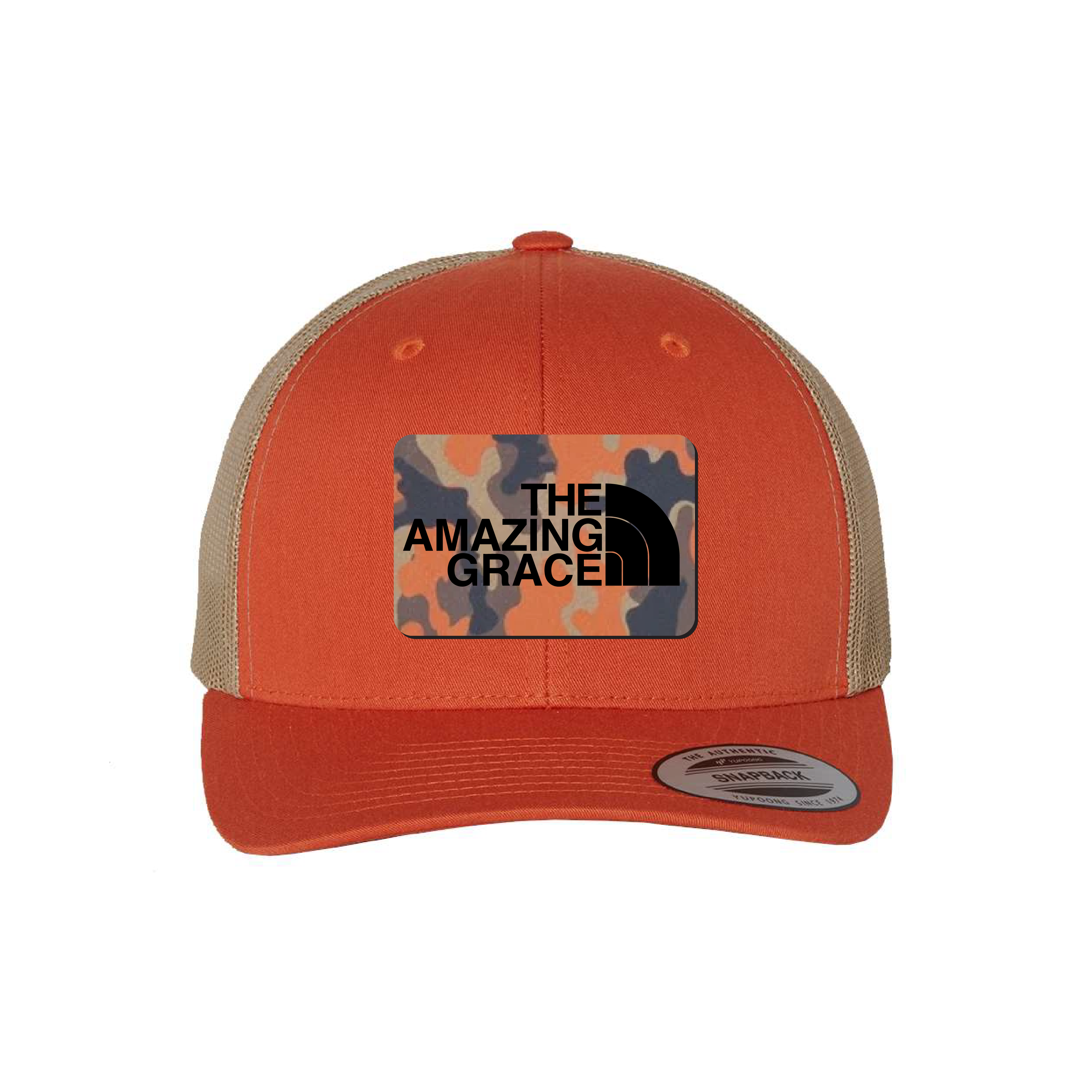 The Amazing Grace Orange Camo Patch Fall Collection Hats