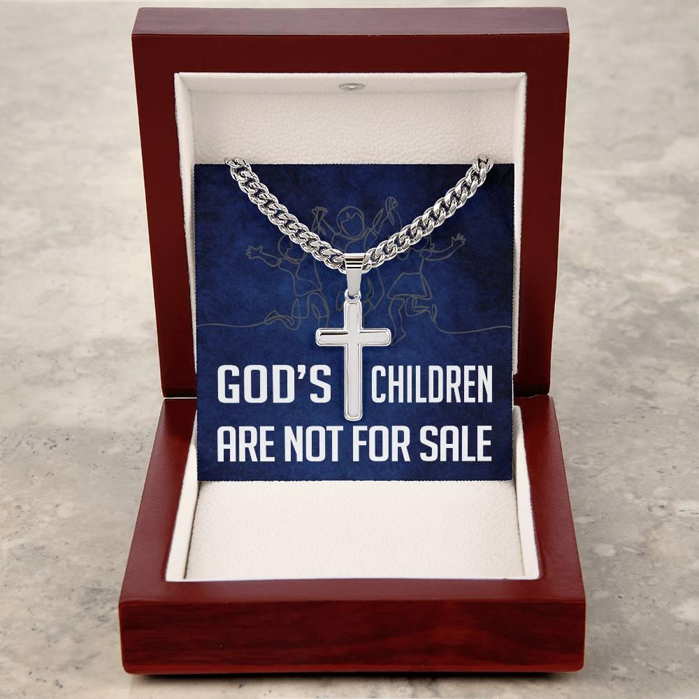 God's Children Are Not For Sale - Artisan Cross Necklace