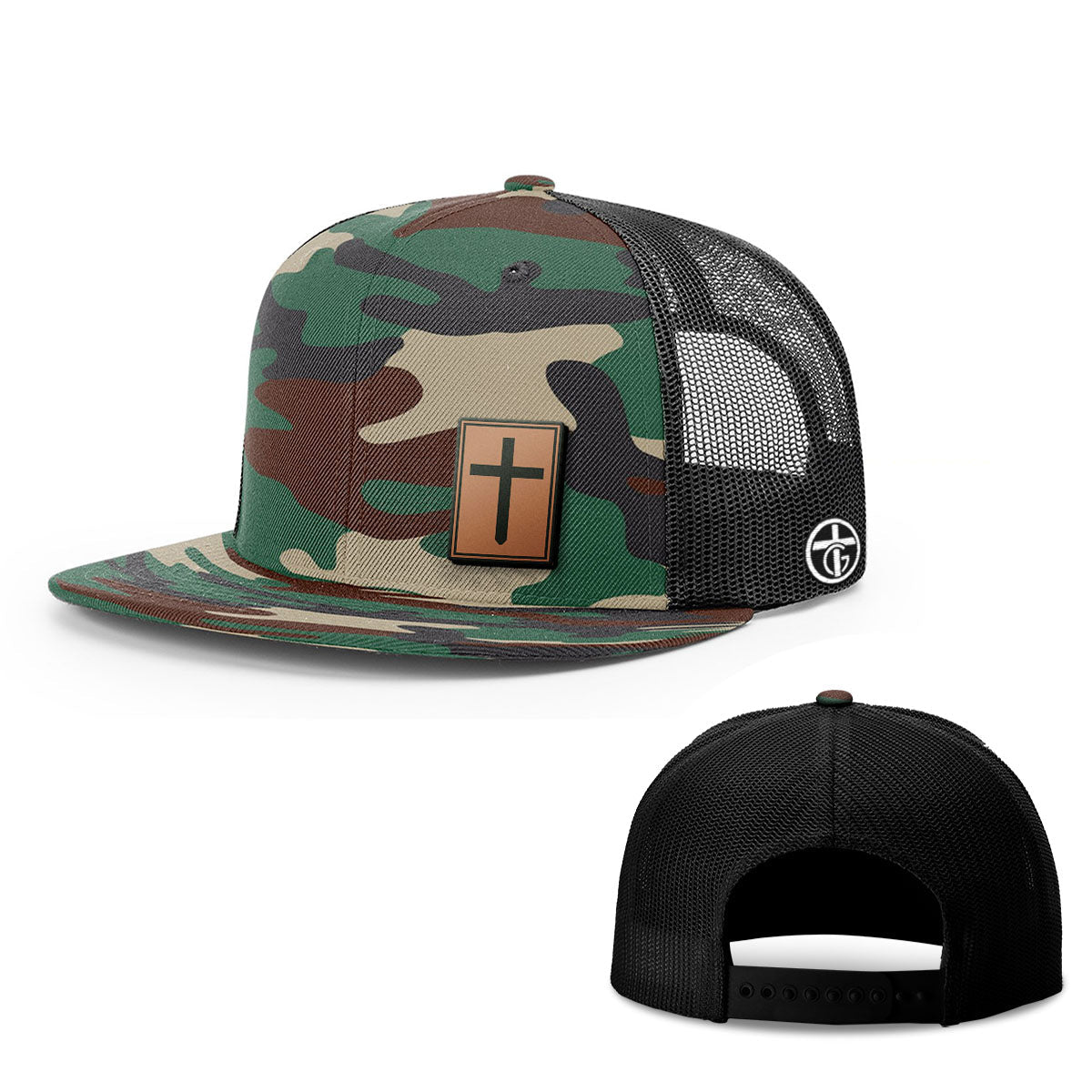 Cross Leather Patch Hats - Our True God