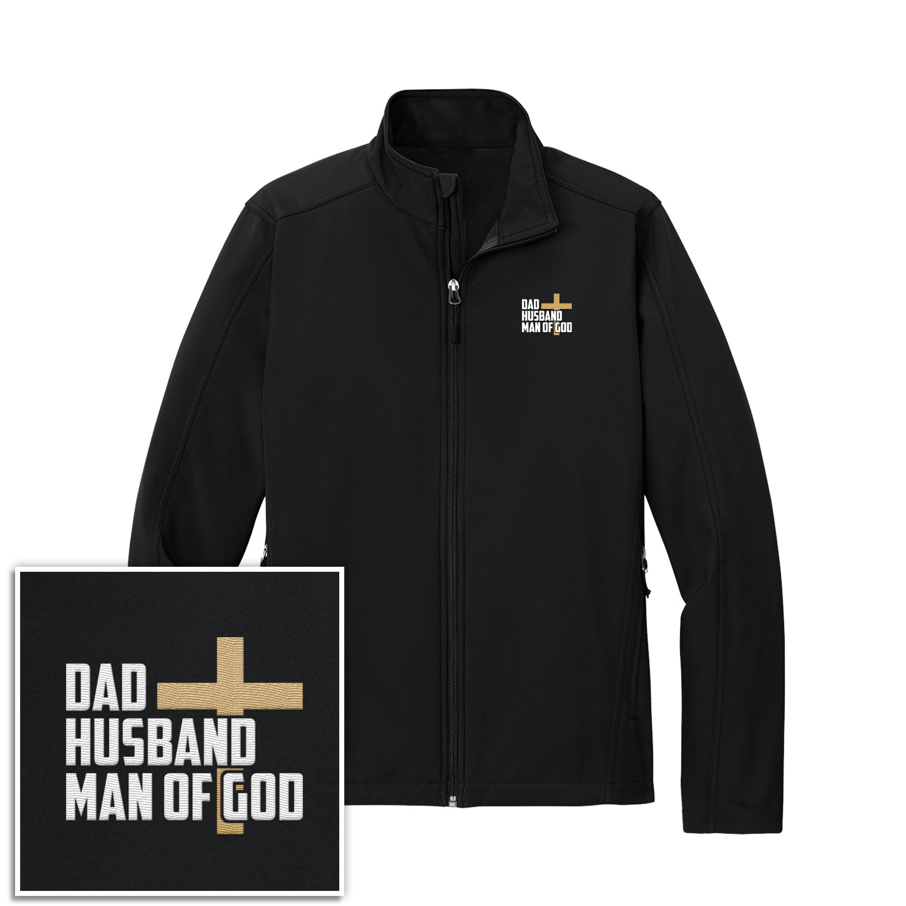 Dad, Husband, Man of God Core Soft Shell Jacket - Our True God