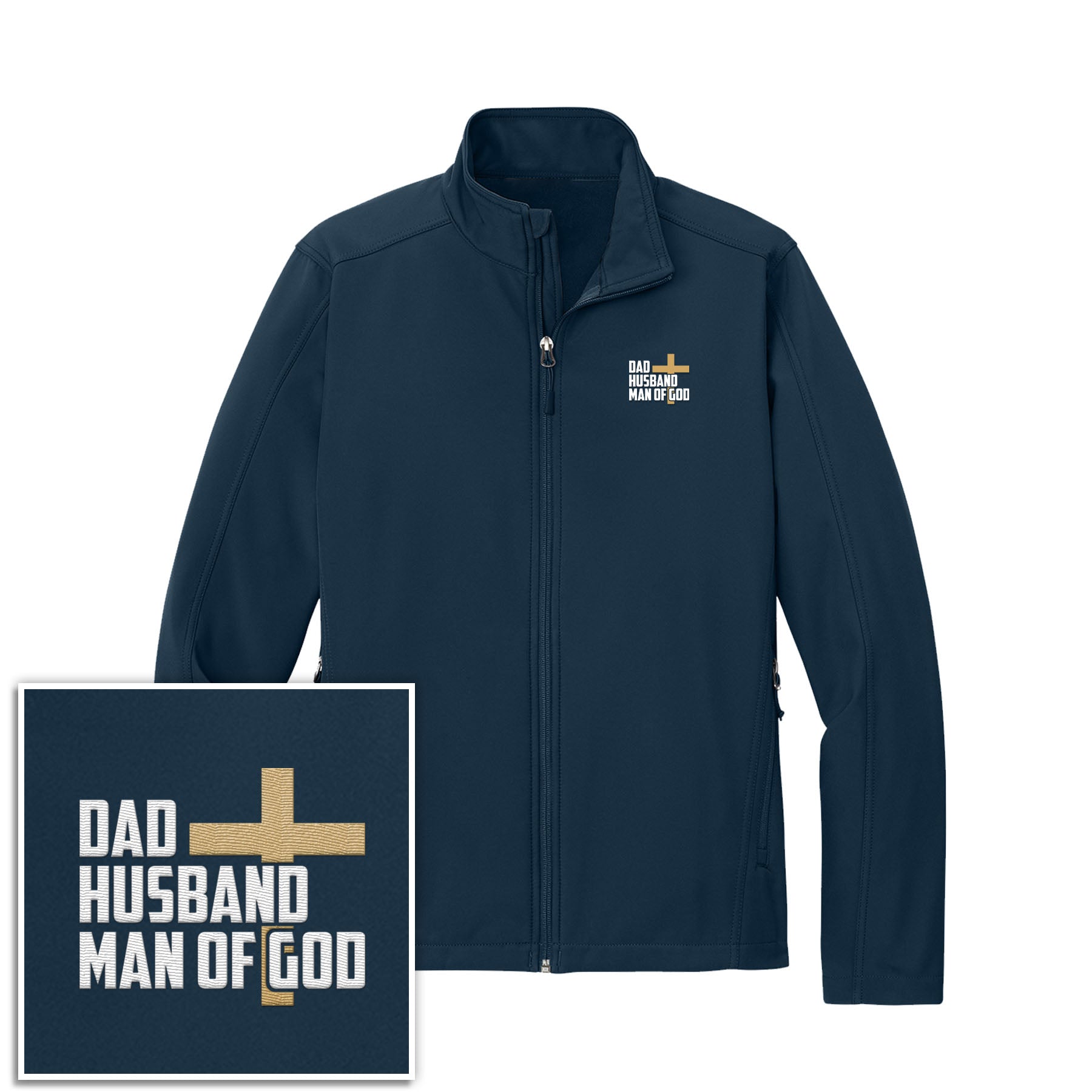 Dad, Husband, Man of God Core Soft Shell Jacket - Our True God