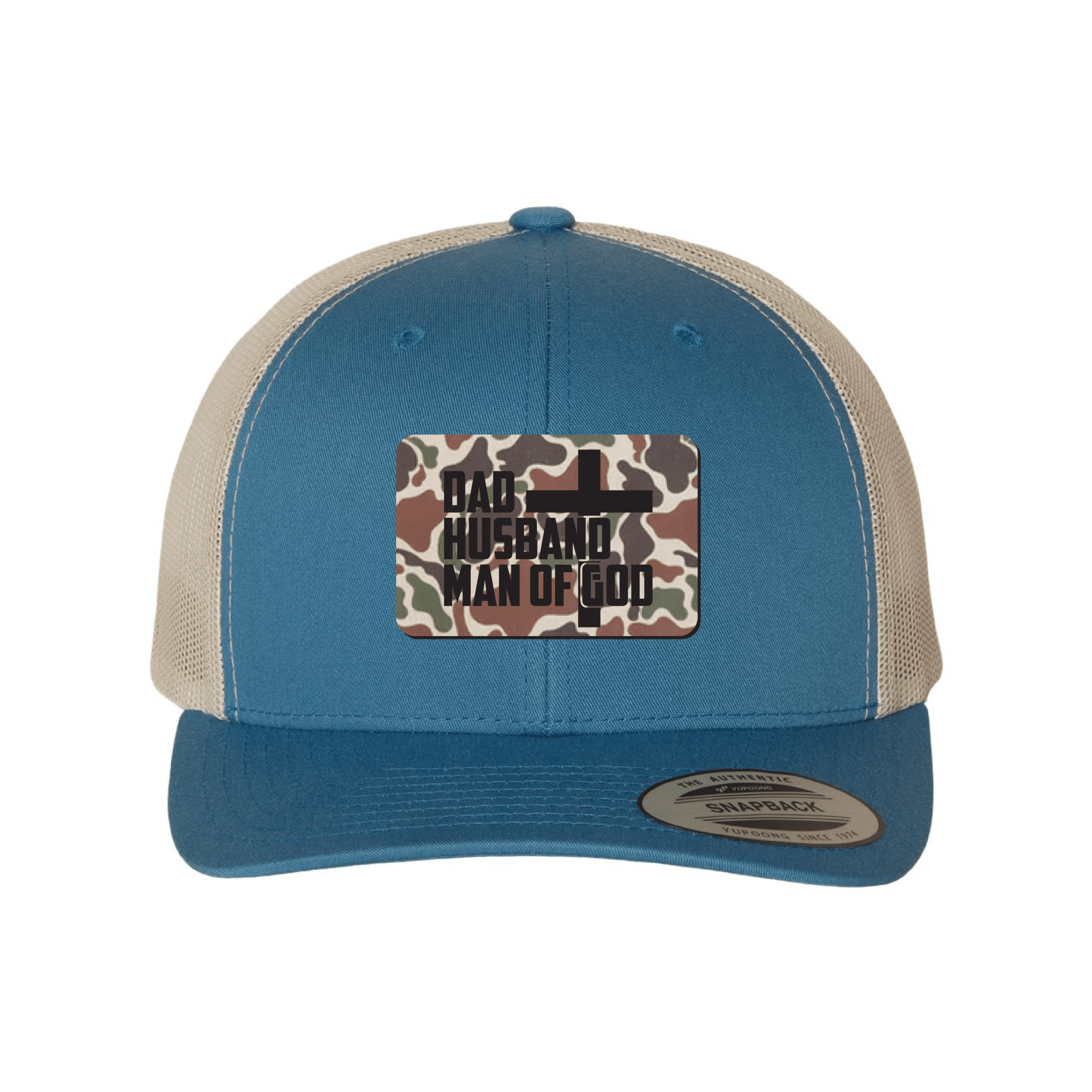 Dad, Husband, Man of God Fowl Play Camo Patch Fall Collection Hats - Our True God