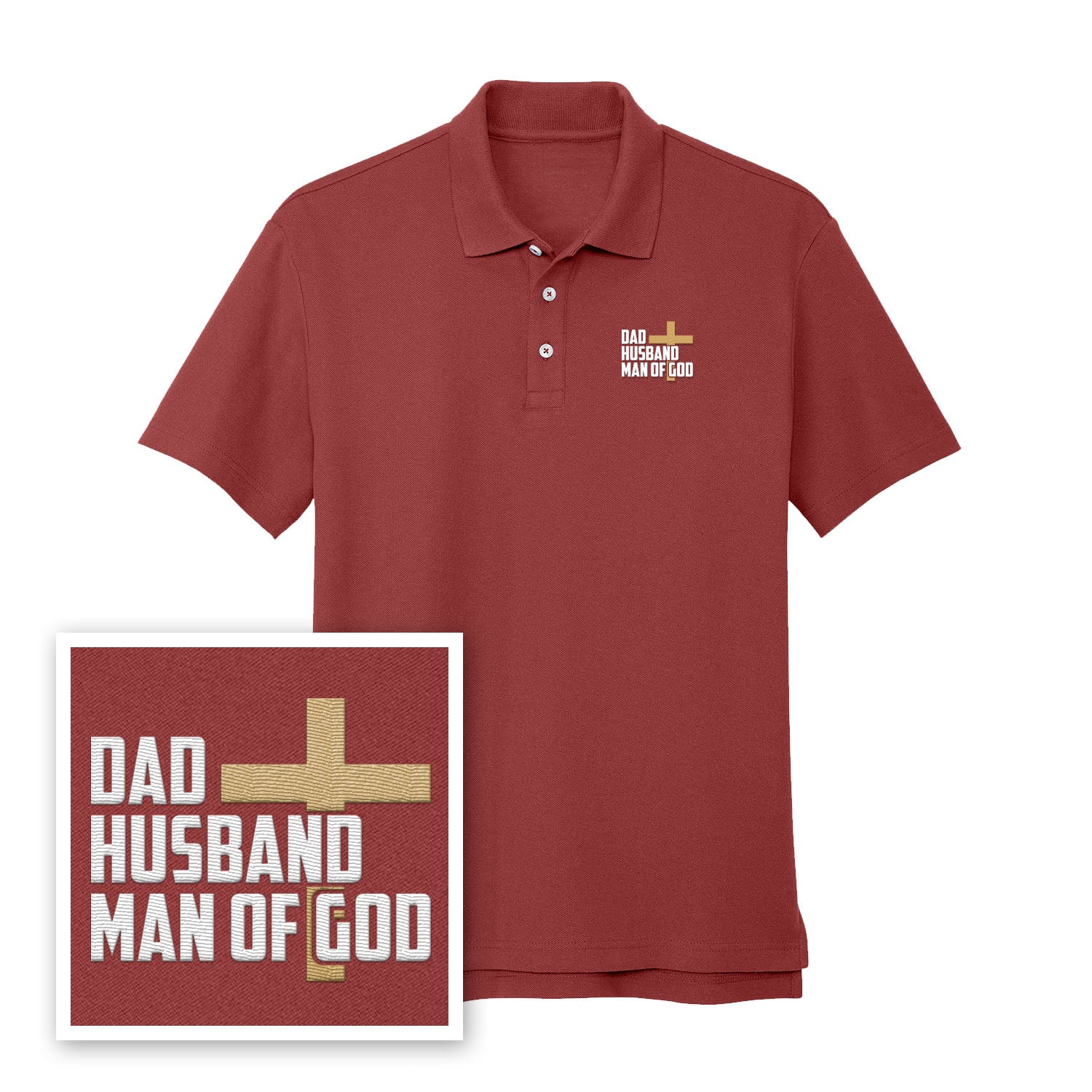 Dad, Husband, Man of God Performance Polo Shirt - Our True God