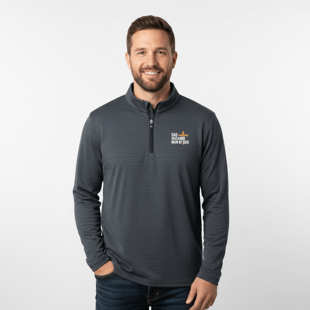 Dad, Husband, Man of God TravisMathew Crestview 1/4 - Zip Pullover - Our True God