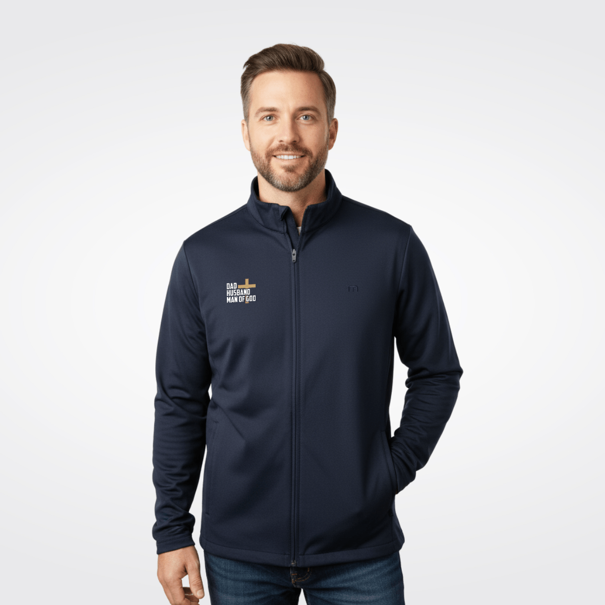 Dad, Husband, Man of God TravisMathew Surfside Full - Zip Jacket - Our True God