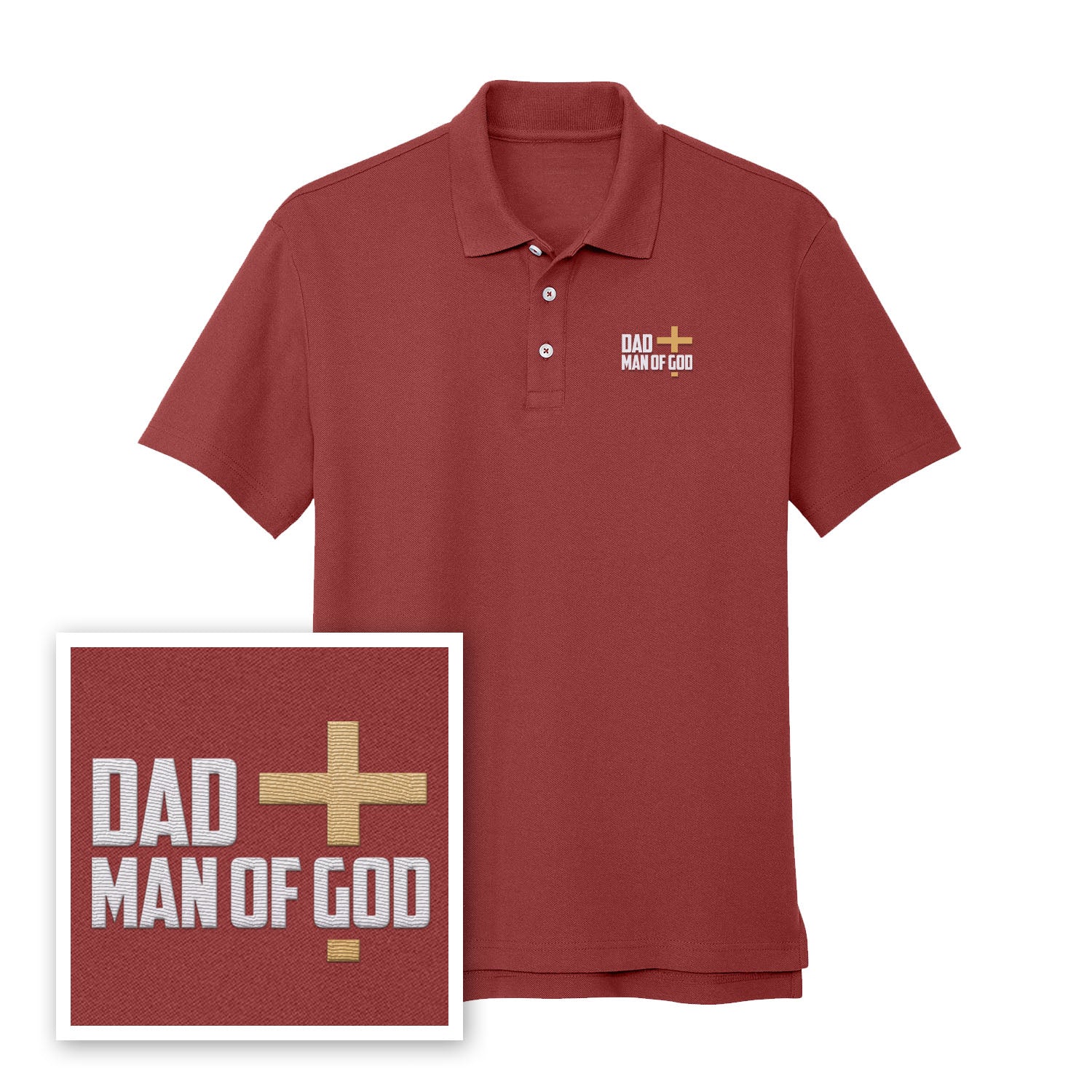 Dad, Man Of God Performance Polo Shirt - Our True God
