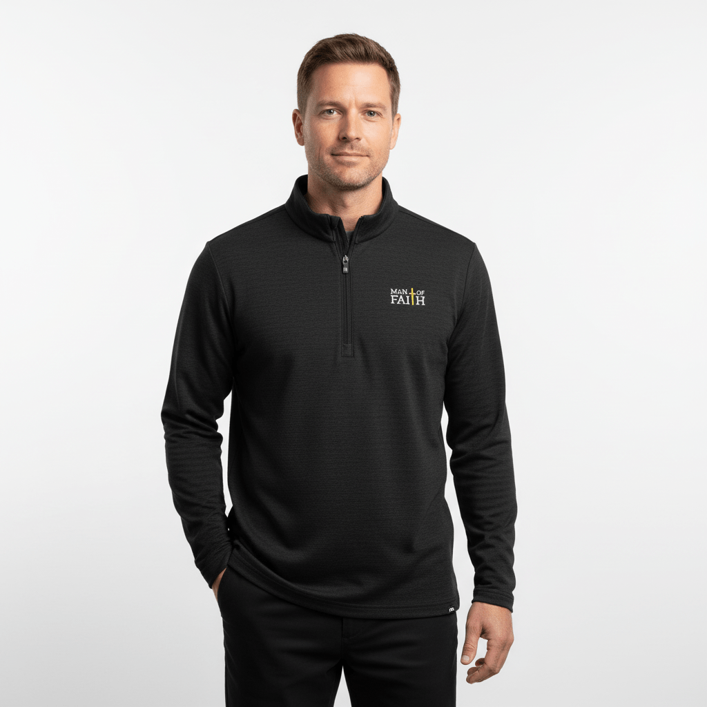 EDGE Printed Products Apparel Black / S Man Of Faith TravisMathew Crestview 1/4-Zip Pullover