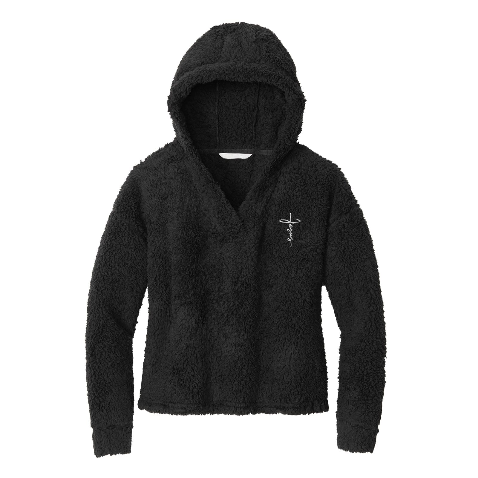 EDGE Printed Products Apparel Cozy Fleece Hoodie / Black / XS Jesus Cross Cozy Fleece Hoodie