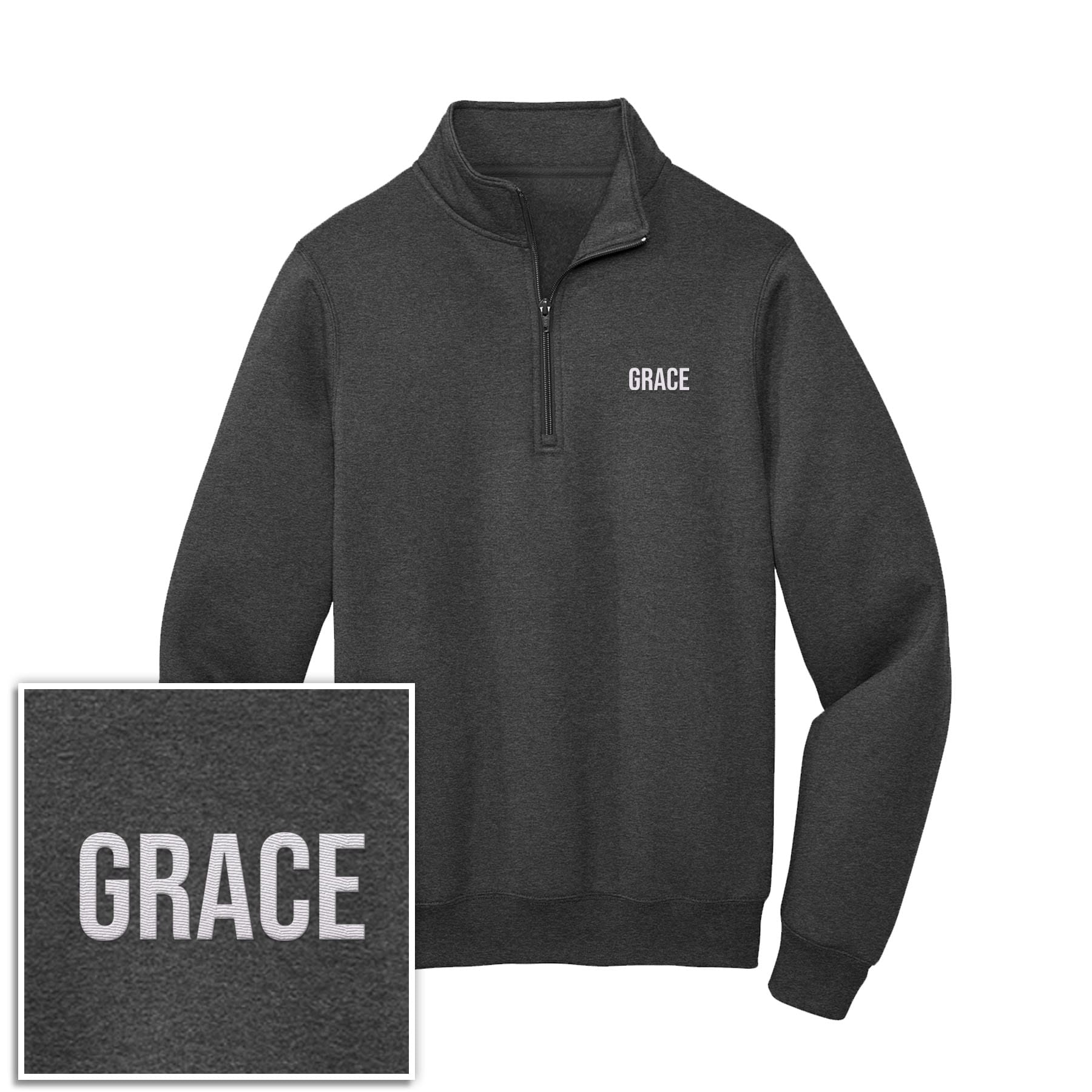 EDGE Printed Products Apparel Dark Heather Grey / S Grace 1/4-Zip Pullover Sweatshirt