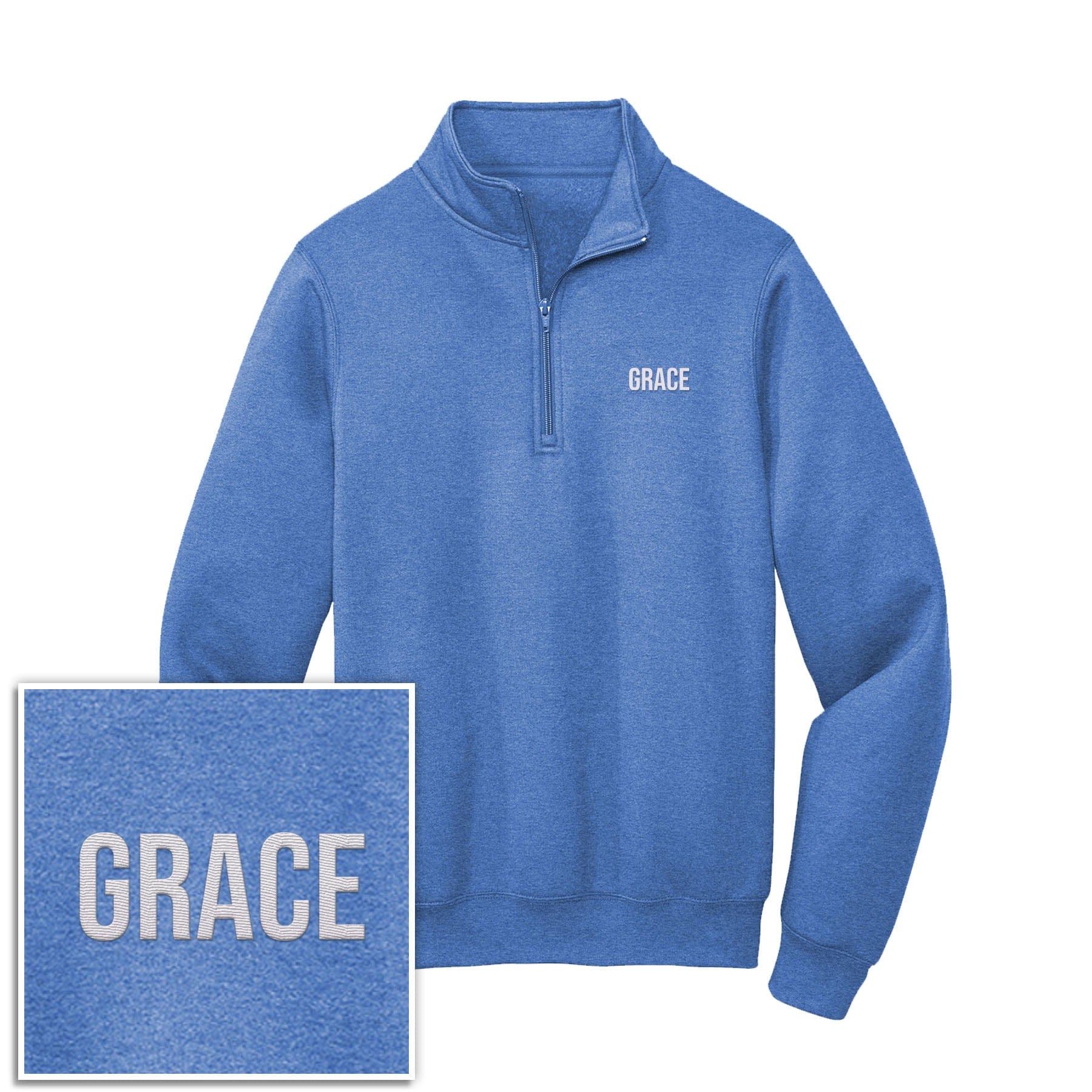 EDGE Printed Products Apparel Heather Royal / S Grace 1/4-Zip Pullover Sweatshirt
