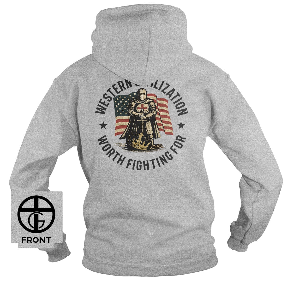 EDGE Printed Products Apparel Hoodie / Grey / S Western Civilization Worth Fighting For Hoodie
