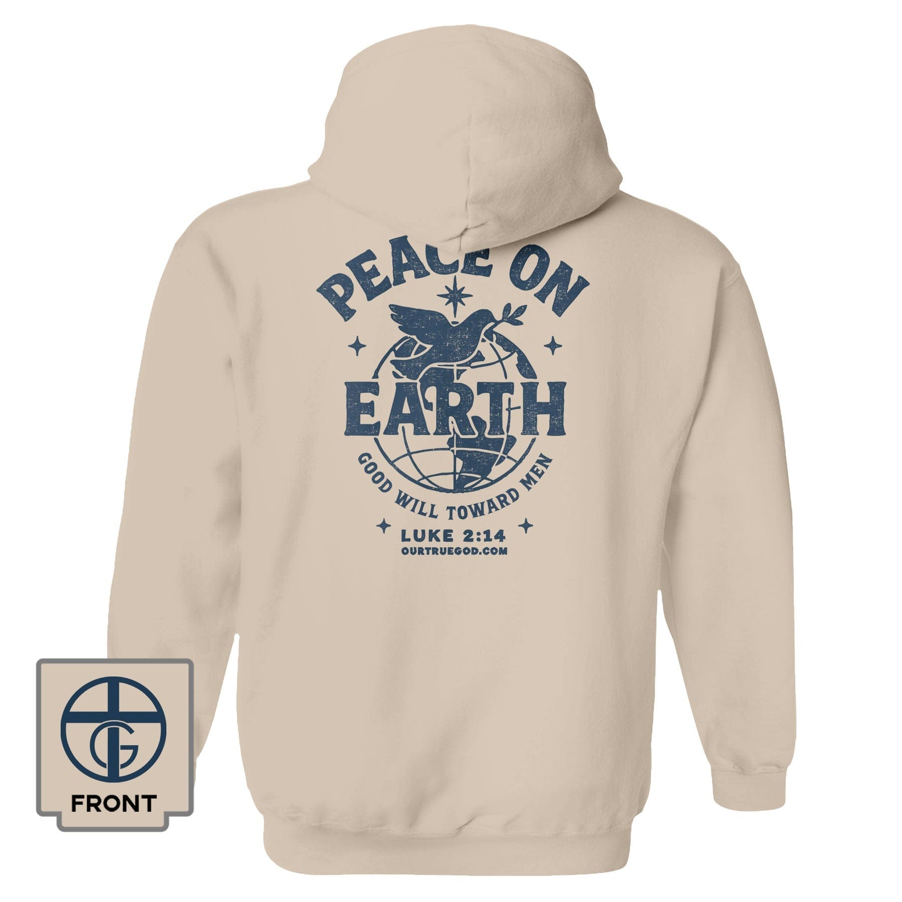 EDGE Printed Products Apparel Hoodie / Natural / S Peace On Earth Hoodie