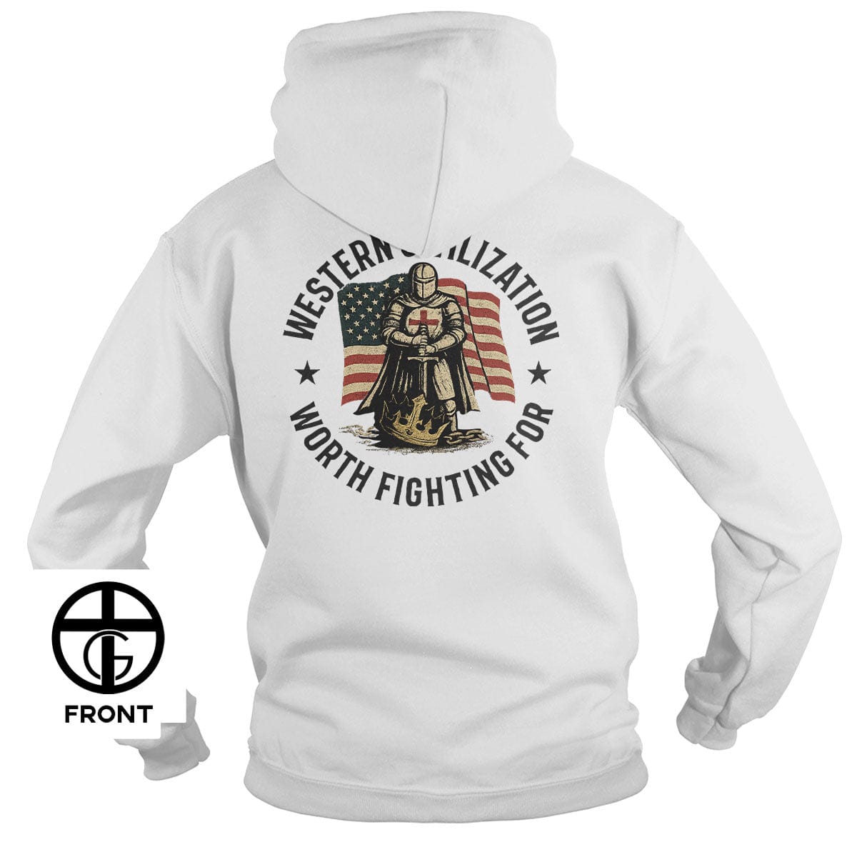 EDGE Printed Products Apparel Hoodie / White / S Western Civilization Worth Fighting For Hoodie