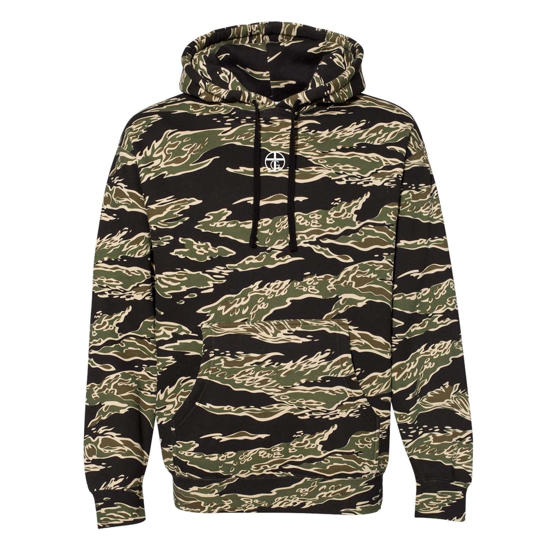 EDGE Printed Products Apparel Jesus Dropped The Charges Camo Hoodie (Back Print)