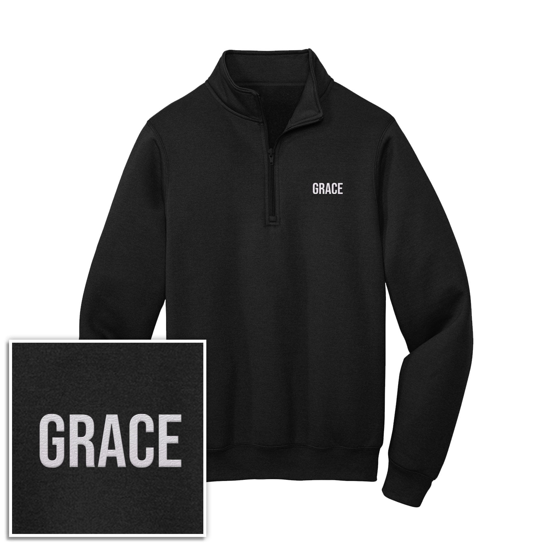 EDGE Printed Products Apparel Jet Black / S Grace 1/4-Zip Pullover Sweatshirt