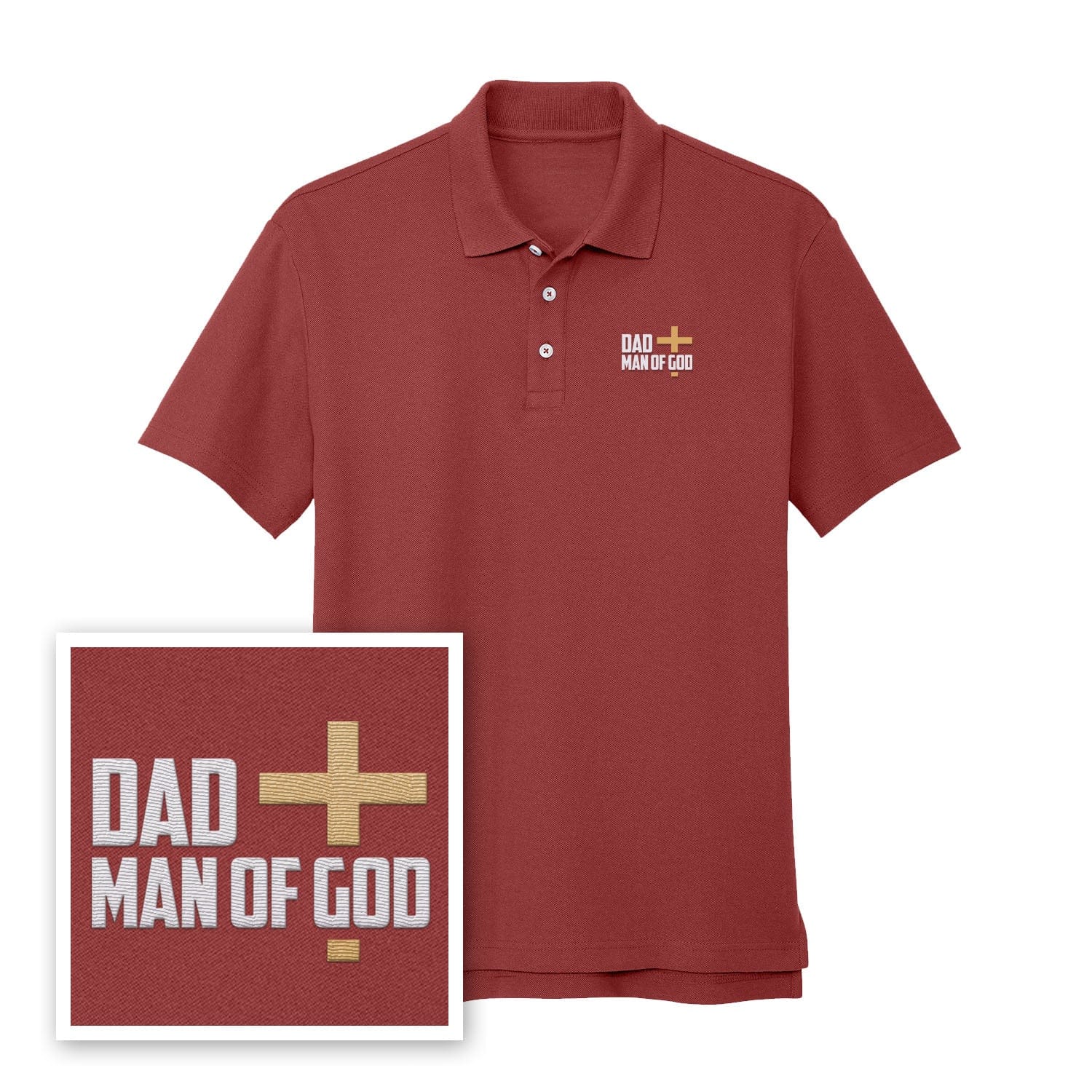 EDGE Printed Products Apparel Performance Polo / Garnet / XS Dad, Man Of God Performance Polo Shirt