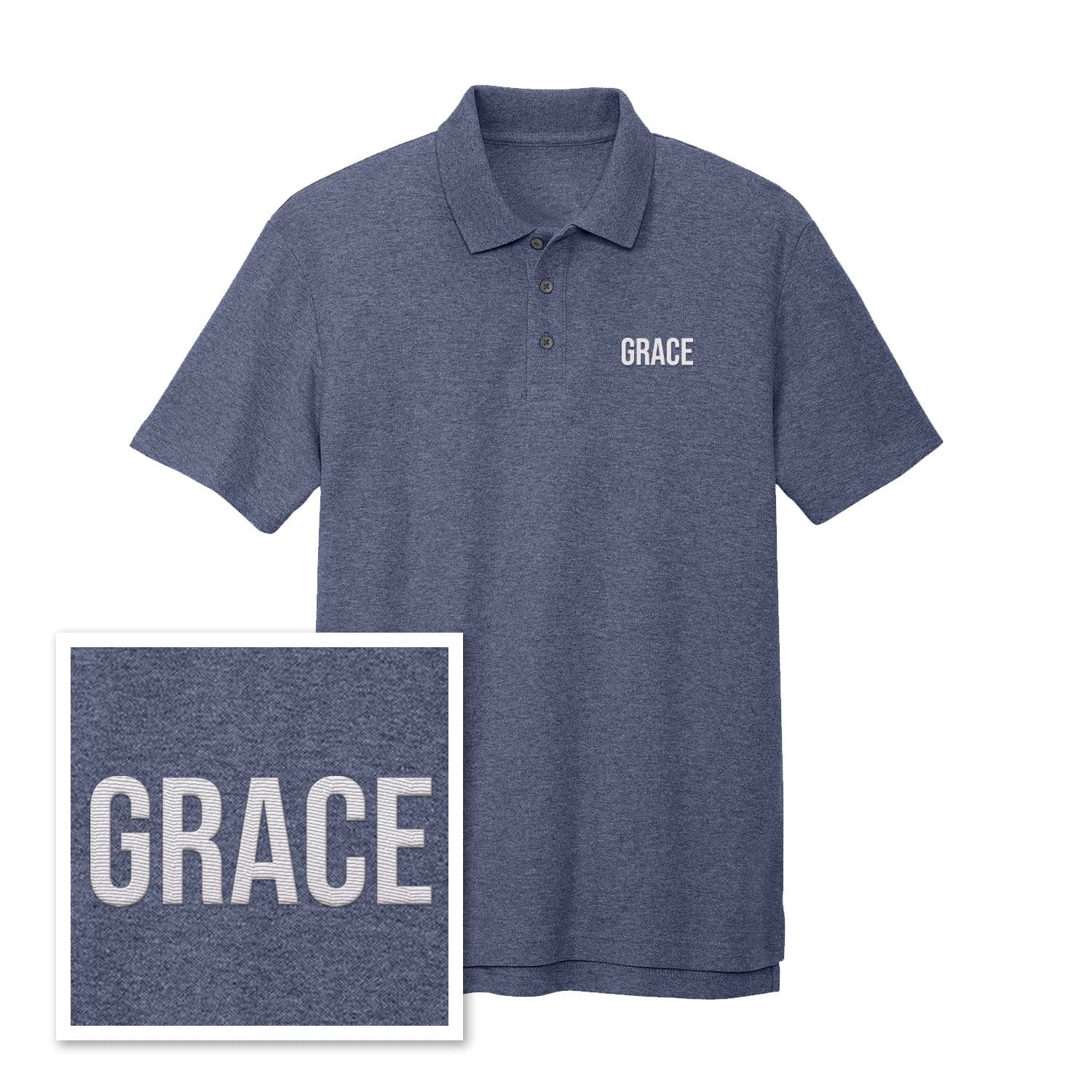 EDGE Printed Products Apparel Performance Polo / Navy Heather / XS Grace Performance Polo Shirt