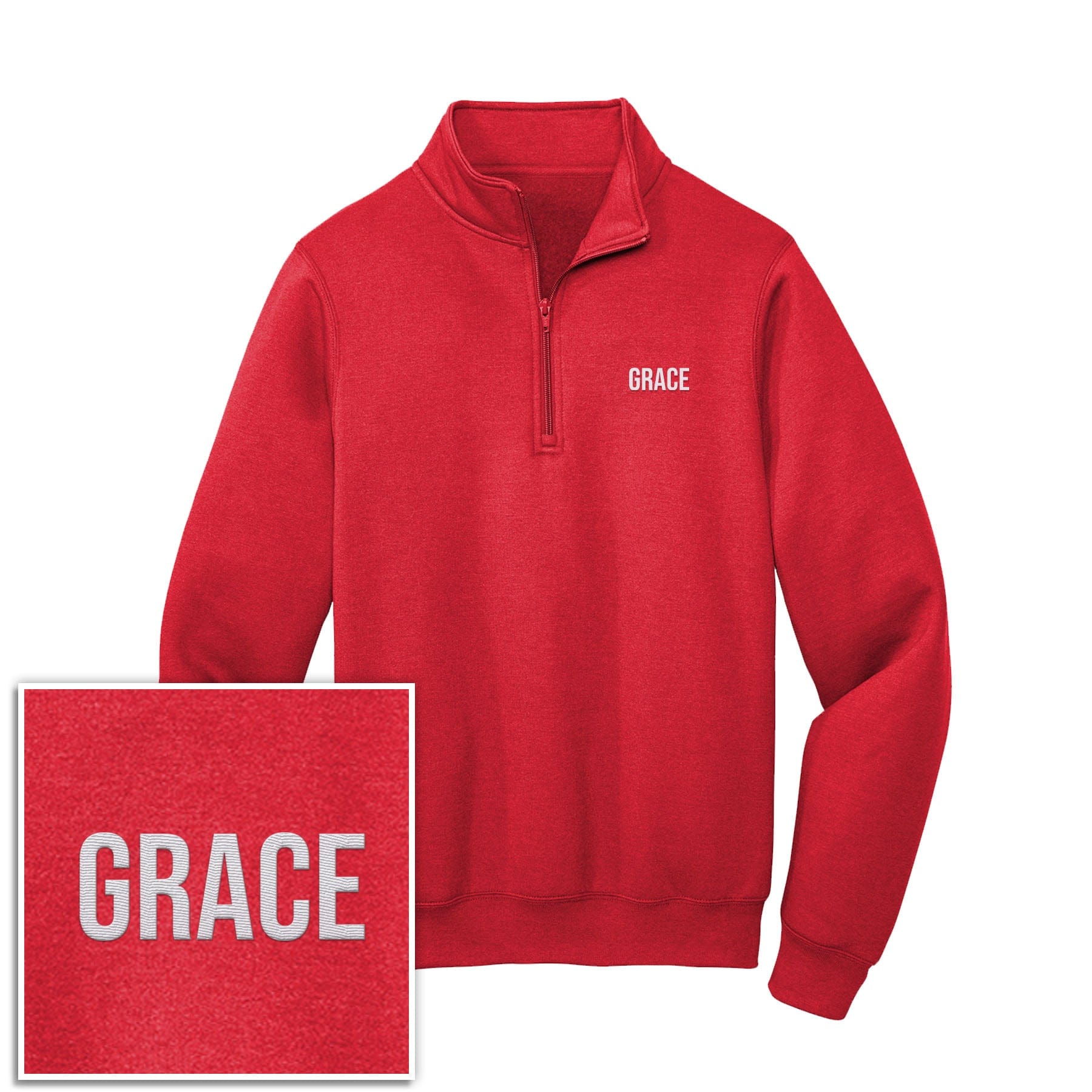 EDGE Printed Products Apparel Red / S Grace 1/4-Zip Pullover Sweatshirt