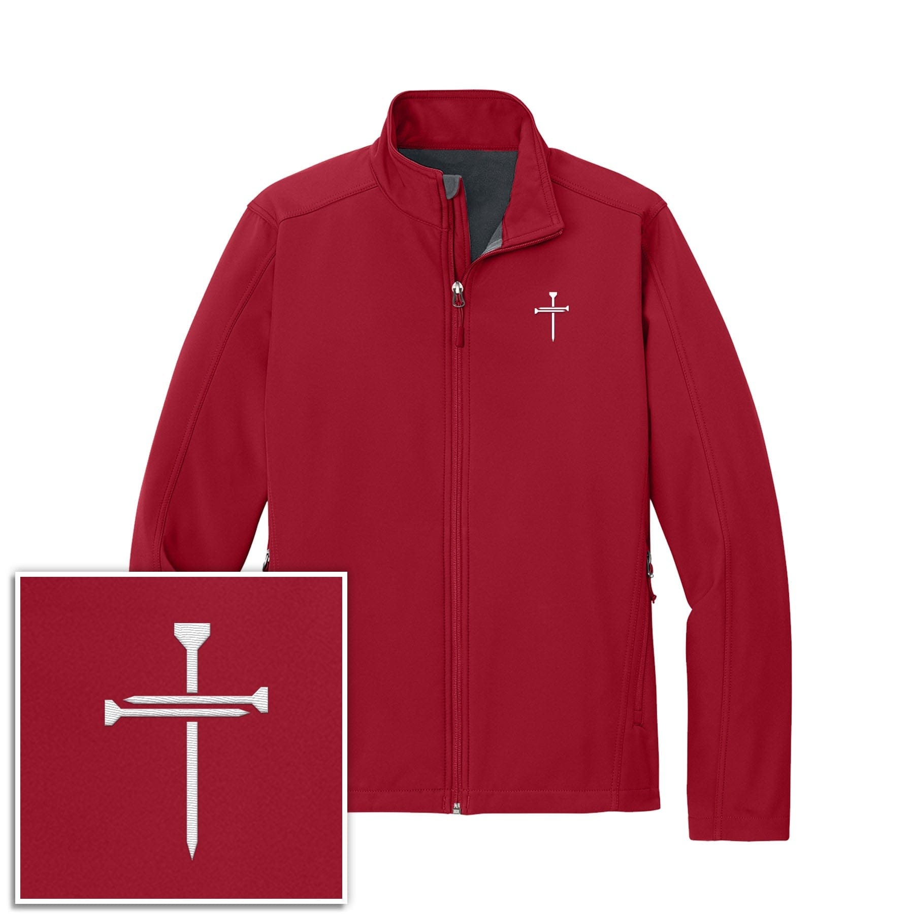 EDGE Printed Products Apparel Rich Red / S Nail Cross Core Soft Shell Jacket