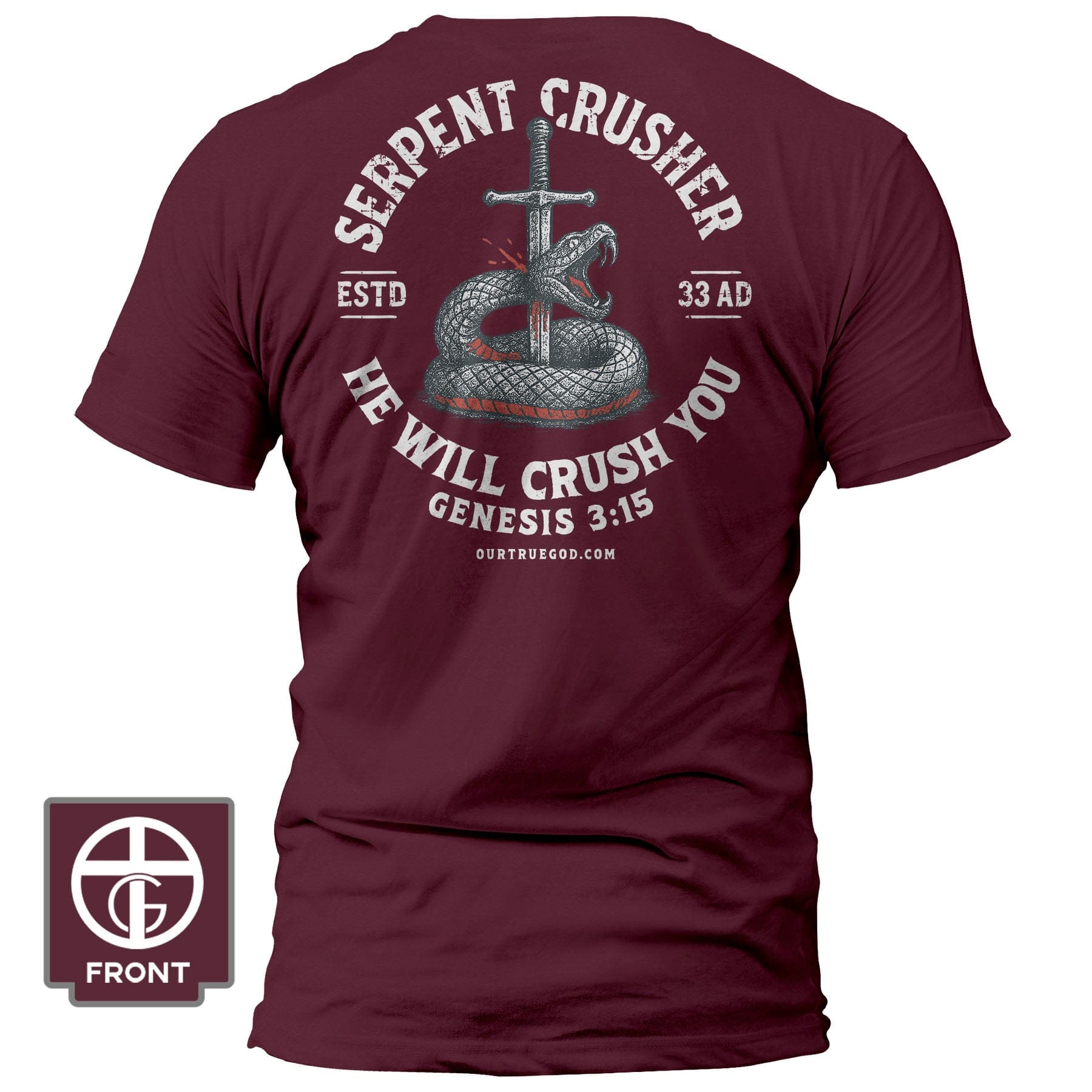 EDGE Printed Products Apparel T-Shirt / Maroon / S Serpent Crusher Fall Collection T-Shirt