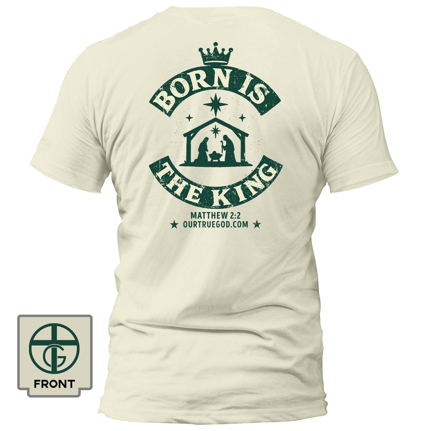 EDGE Printed Products Apparel T-Shirt / Off White / S Born Is The King T-Shirt