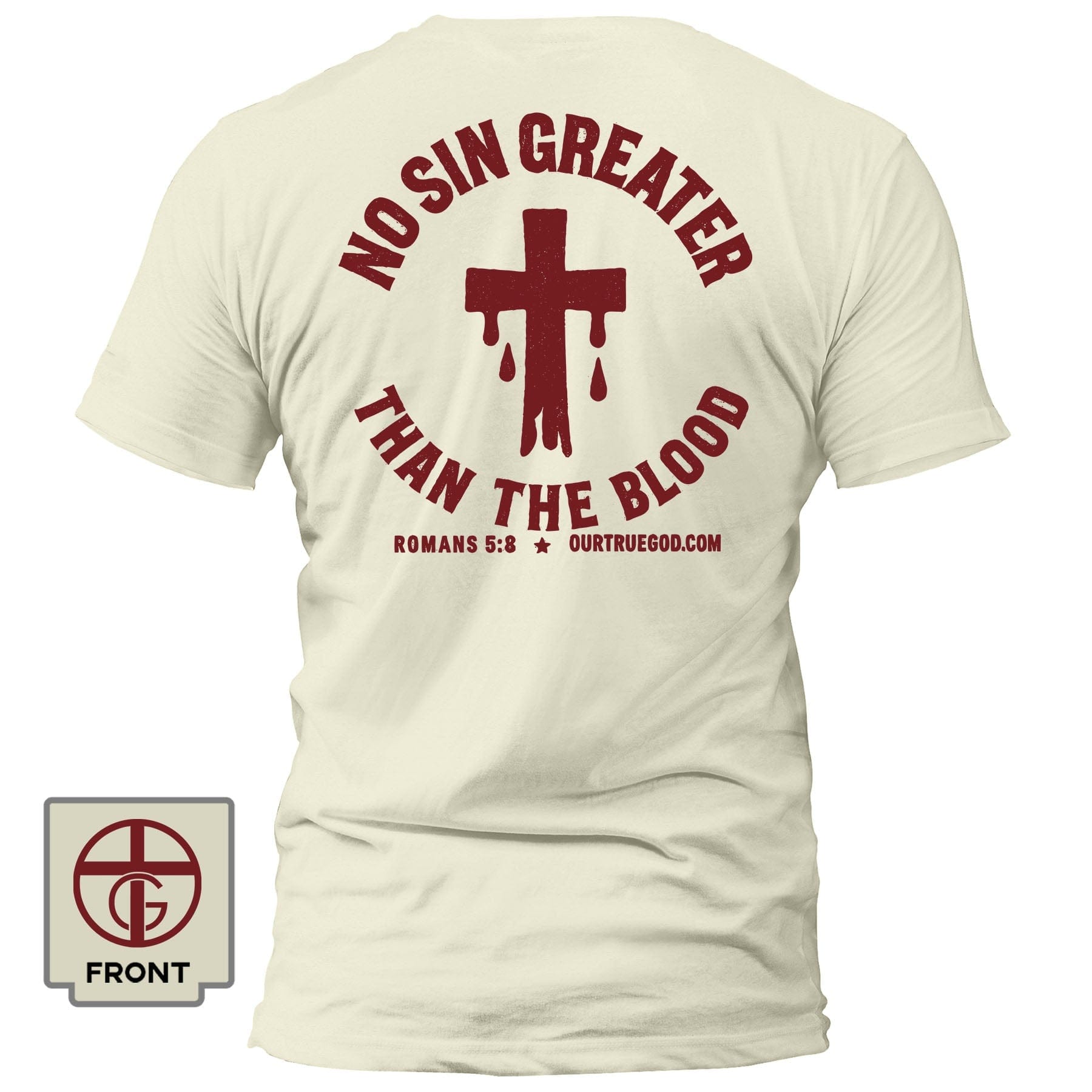 EDGE Printed Products Apparel T-Shirt / Off White / S No Sin Greater Than The Blood T-Shirt
