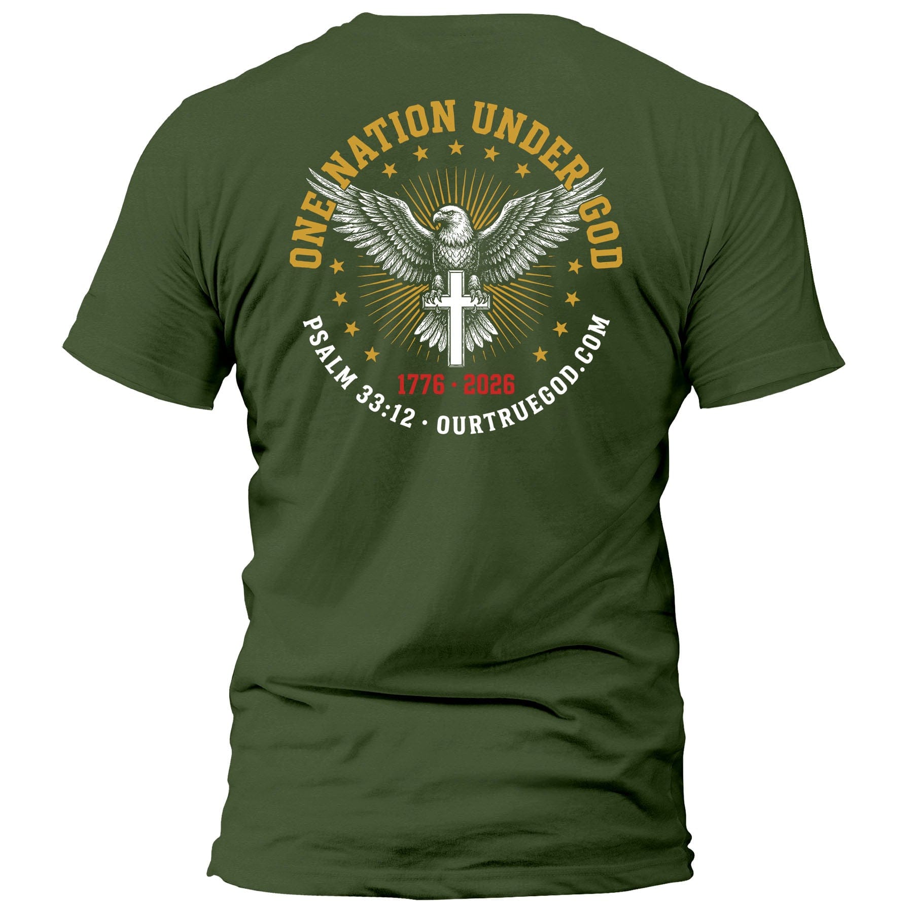 EDGE Printed Products Apparel T-Shirt / Olive / S One Nation Under God T-Shirt