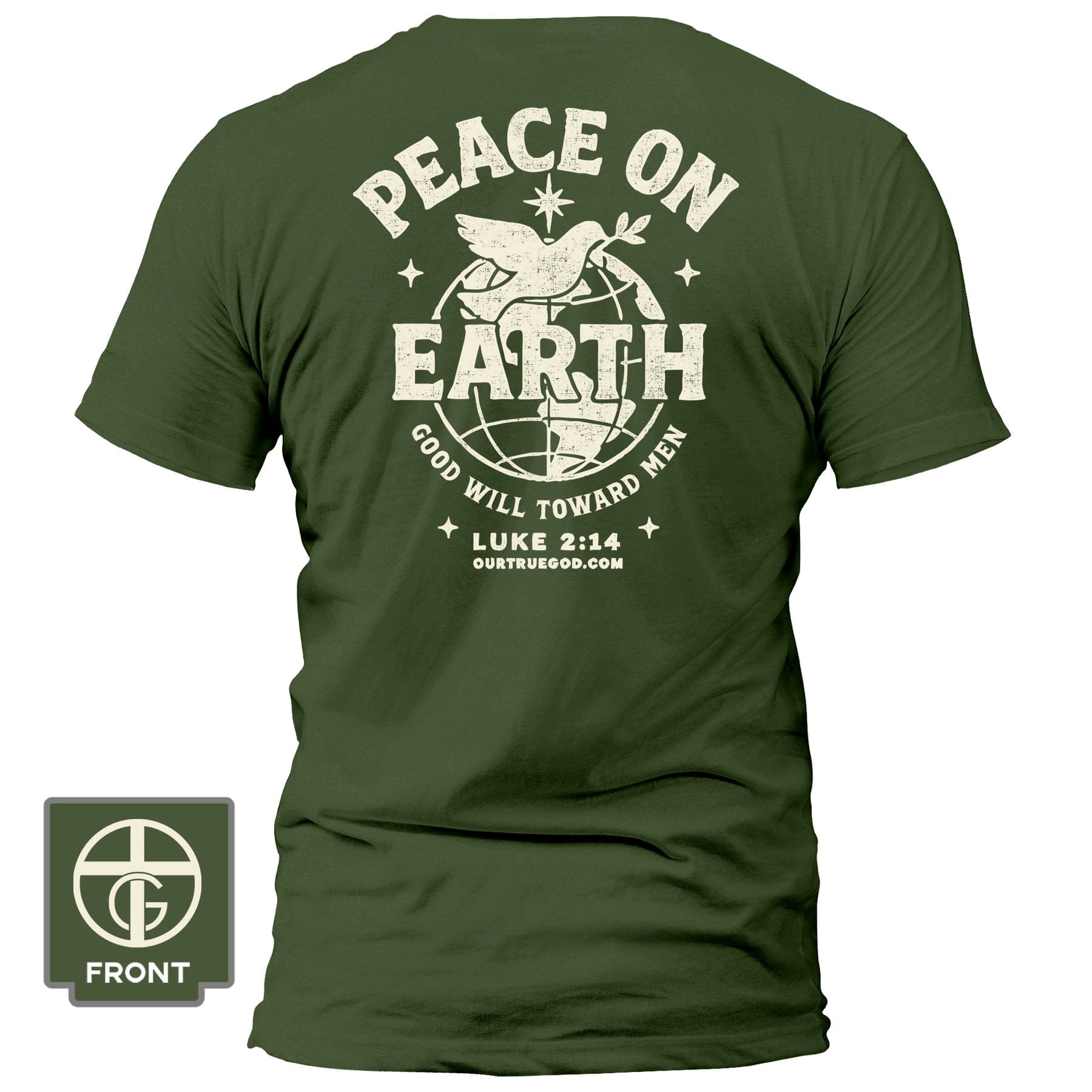 EDGE Printed Products Apparel T-Shirt / Olive / S Peace On Earth T-Shirt