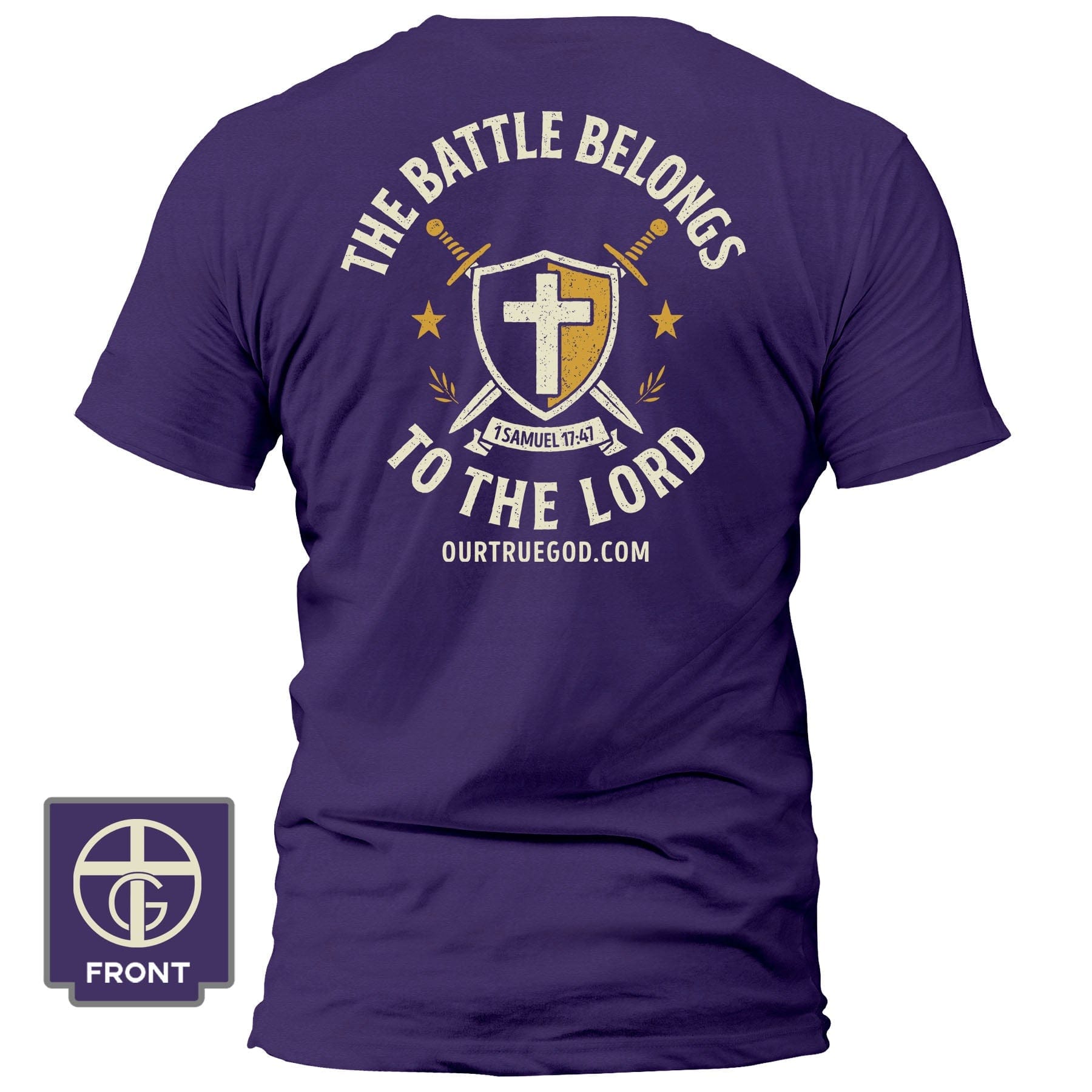EDGE Printed Products Apparel T-Shirt / Purple / S The Battle Belongs To The Lord T-Shirt