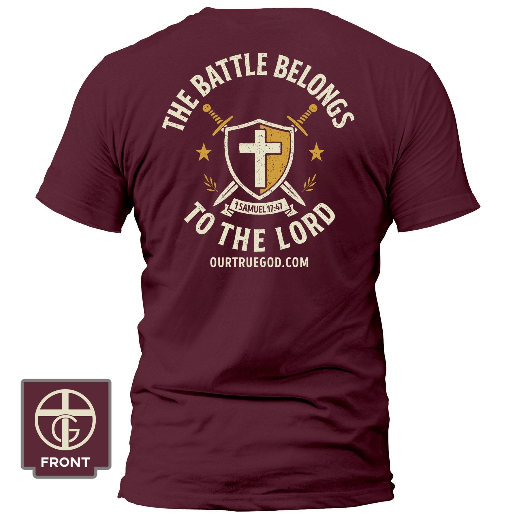 EDGE Printed Products Apparel T-Shirt / Red / S The Battle Belongs To The Lord T-Shirt
